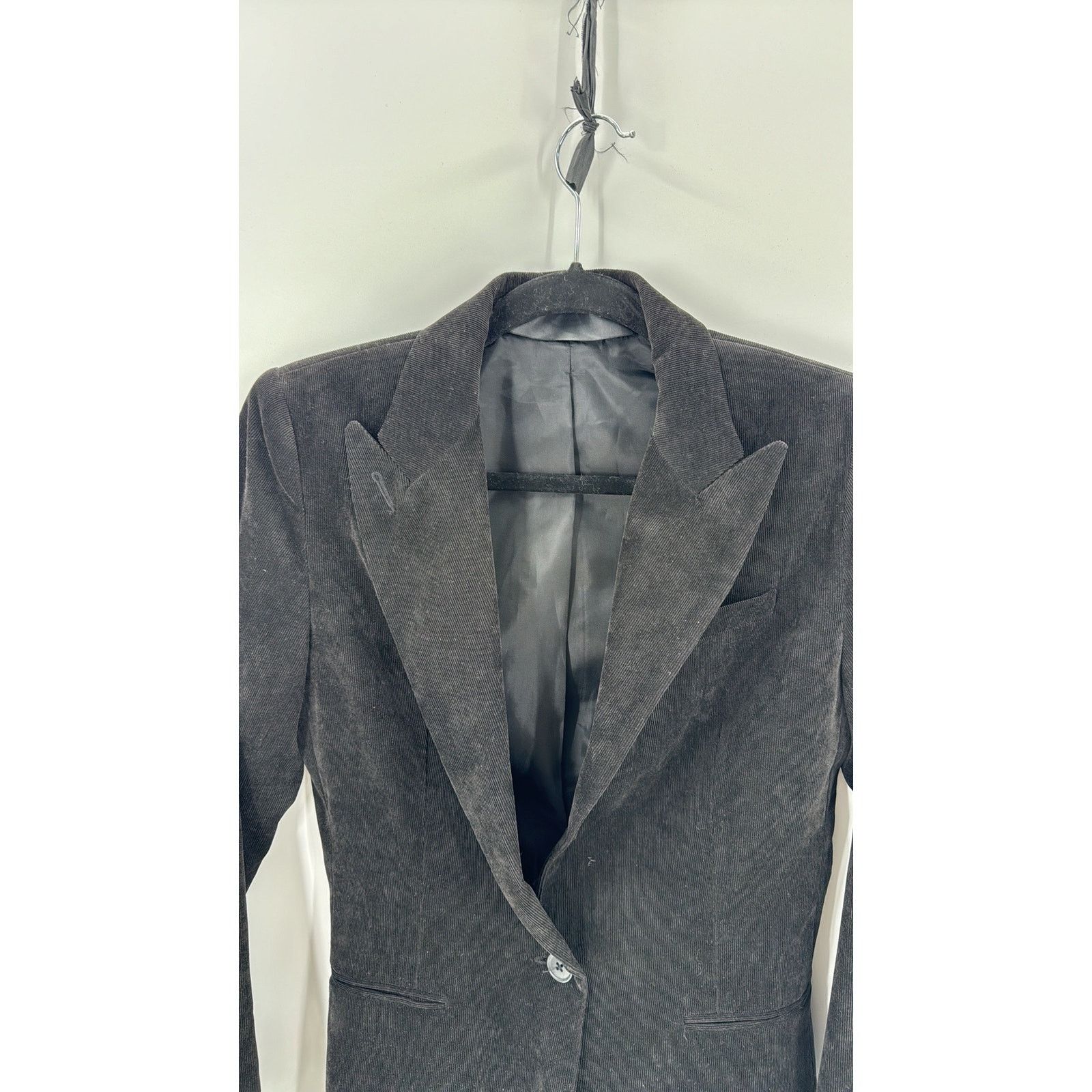 Norma Kamali NORMA KAMALI BLACK SINGLE BREASTED corduroy blazer size xs Size XS / US 0-2 / IT 36-38 - 6 Thumbnail