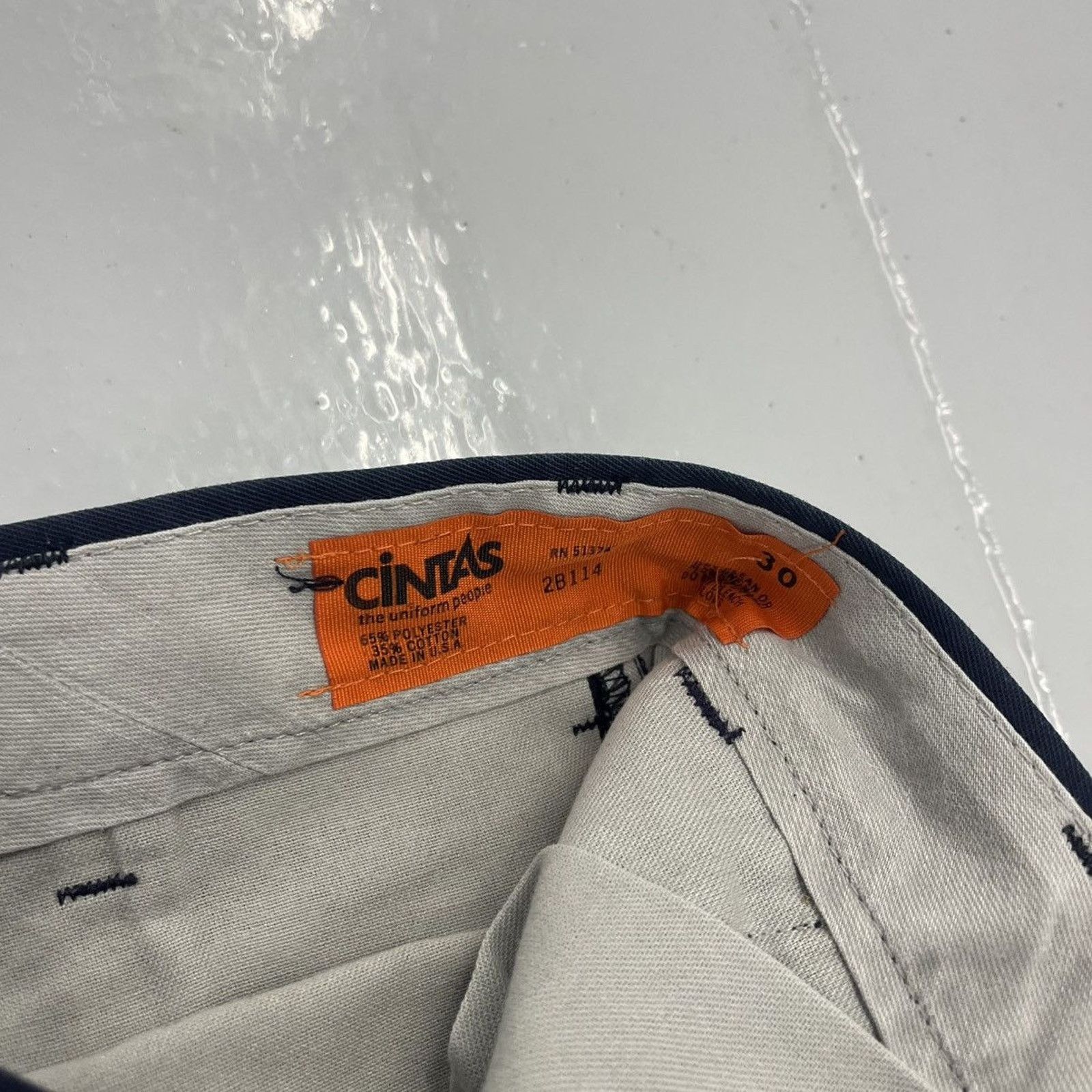 Other Vintage 70s 80s Cintas Navy Canvas Workwear Chinos 29x27 Size US 29 - 3 Thumbnail