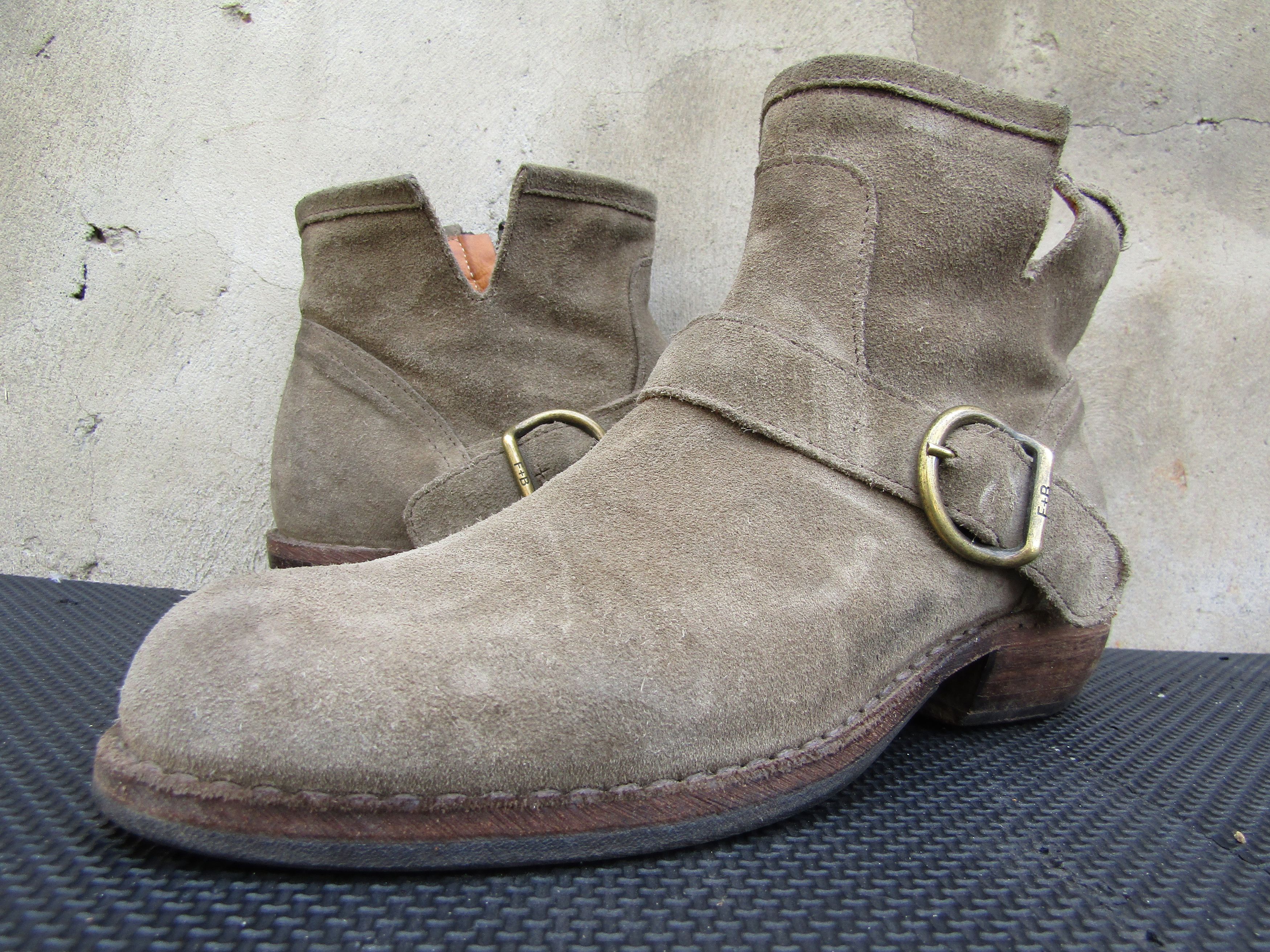 Fiorentini + Baker Fiorentini + Baker Eternity Ankle Suede Moto Cuban Heels Size US 7.5 / IT 37.5 - 1 Thumbnail
