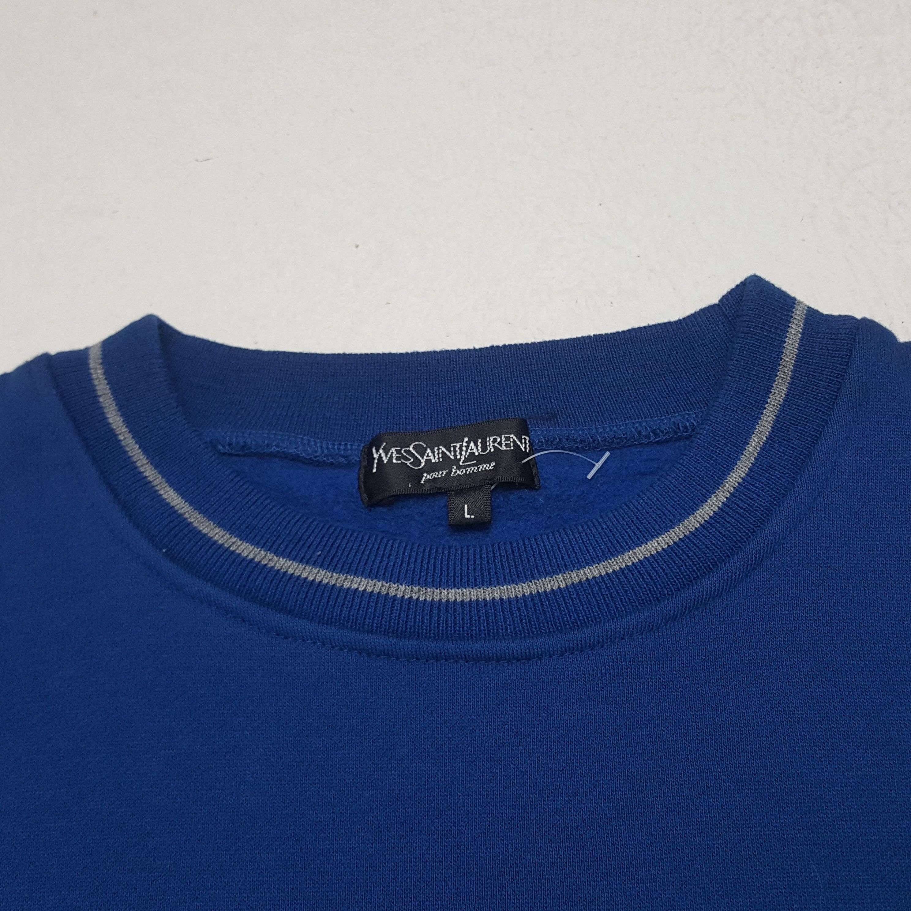 Vintage × Yves Saint Laurent Vintage Yves Saint Laurent Italian Designer Logo Sweatshirt Size US L / EU 52-54 / 3 - 4 Thumbnail