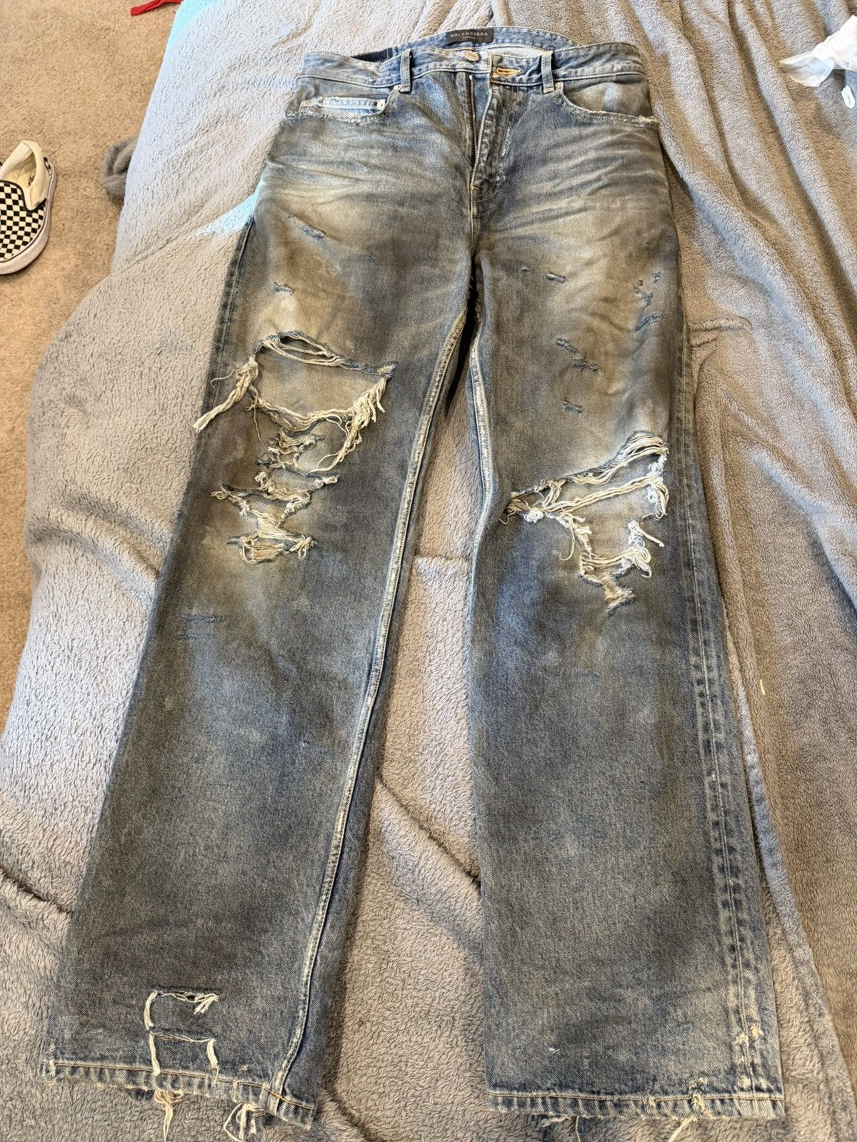 Balenciaga Balenciaga oil spill denim pants Size US 33 - 1 Thumbnail