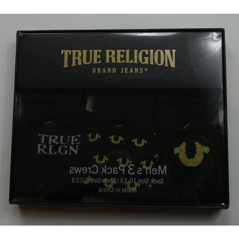 True Religion TRUE RELIGION 3 PACK Crews Logo SOCKS Size 10-13 NEW Size ONE SIZE - 2 Thumbnail