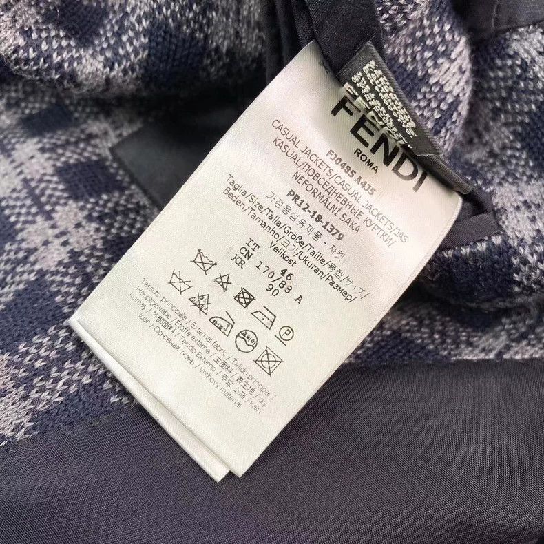 Fendi Fendi Blue plaid cashmere suit jacket Size 46S - 4 Thumbnail