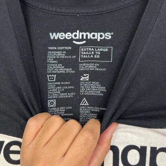Other Weedmaps Shirt Men Black Short Sleeve Crew Neck Cotton XL Size US XL / EU 56 / 4 - 3 Thumbnail
