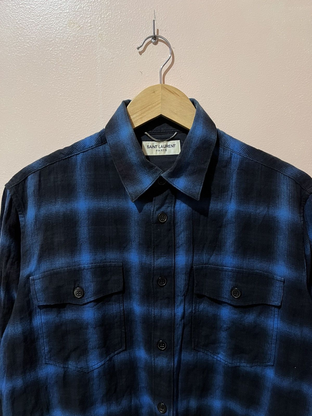 Saint Laurent Paris Saint Laurent Paris - Hedi Slimane - S/S’16 - Plaid Shirt Size US L / EU 52-54 / 3 - 5 Thumbnail