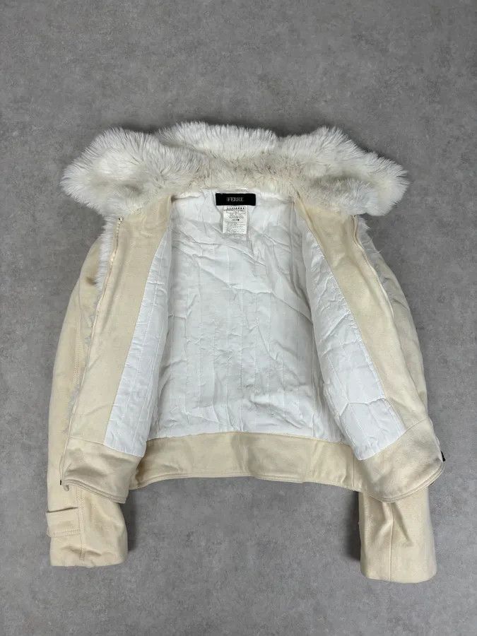 Gianfranco Ferre 2000s Gianfranco Ferre Creamy Fur Leather Jacket Size S / US 4 / IT 40 - 7 Thumbnail