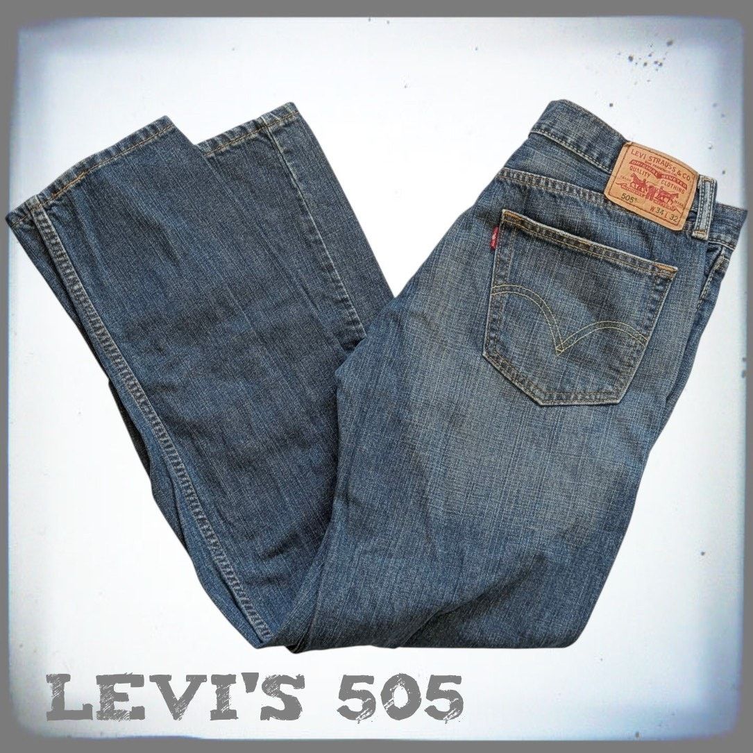 Levi's LEVI STRAUSS 505 Straight Leg Levi's Blue Jeans Men's 34x32 Size US 36 / EU 52 - 1 Thumbnail