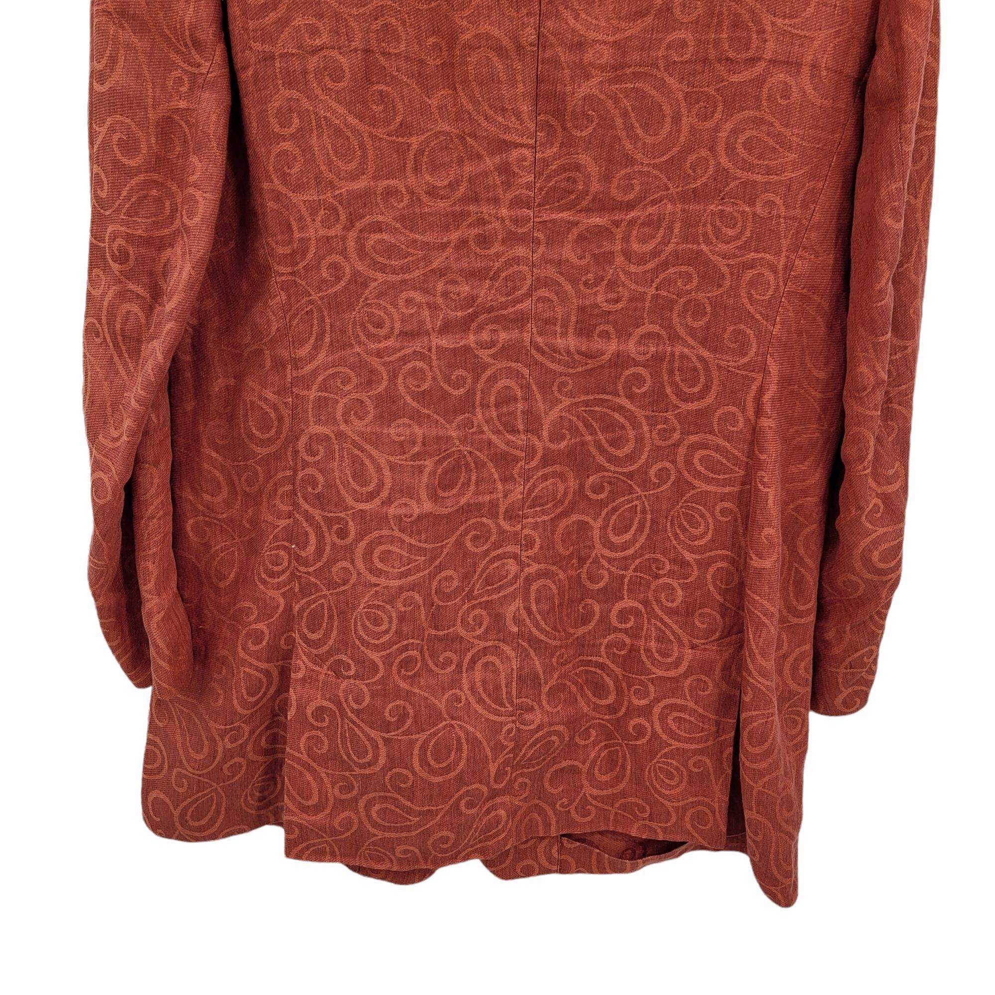 Escada Vtg Escada Linen Blazer Sz 8 Terracotta Longline Scroll Emb Size M / US 6-8 / IT 42-44 - 8 Thumbnail