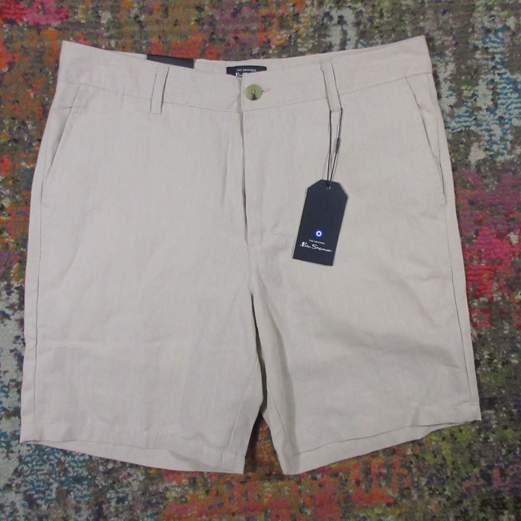 Ben Sherman BEN SHERMAN Shorts Men's 33 Ivory Regular Fit Chino Preppy Golf 89.00 NEW NWT Size US 33 - 2 Thumbnail