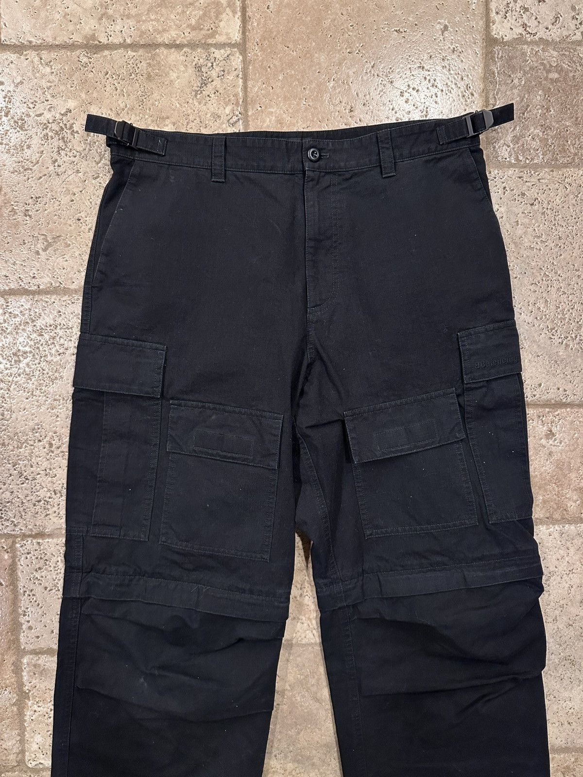 Balenciaga Balenciaga Wide Leg Black Ripstop Cargo Trousers Pants Size US 34 / EU 50 - 4 Thumbnail