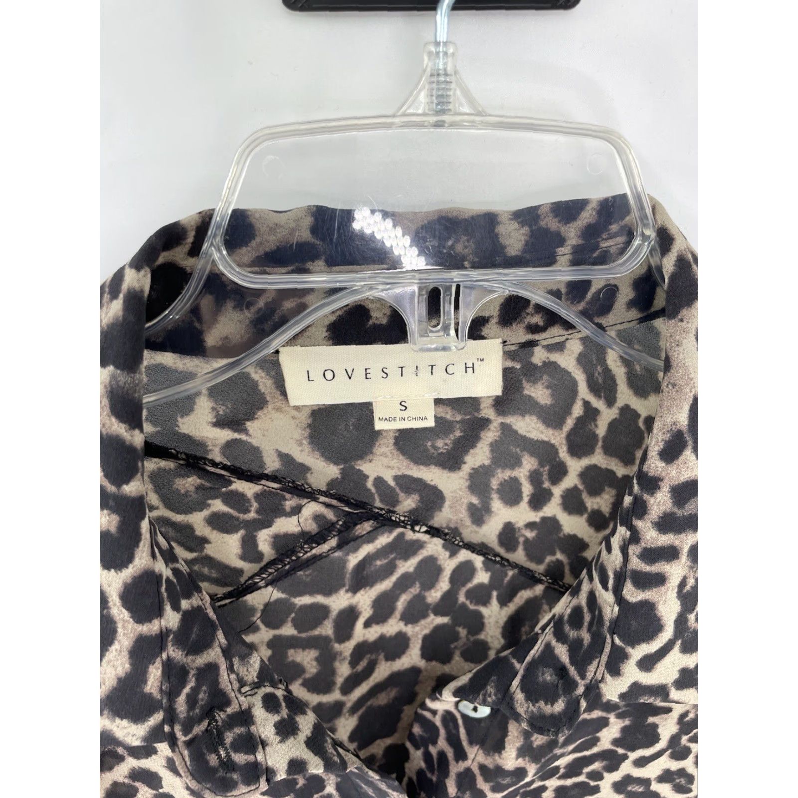 Vintage Lovestitch Cheetah Print Button Up Shirt Women Small Chiffon Sheer Collared Long Sleeve Beige Size S / US 4 / IT 40 - 4 Thumbnail
