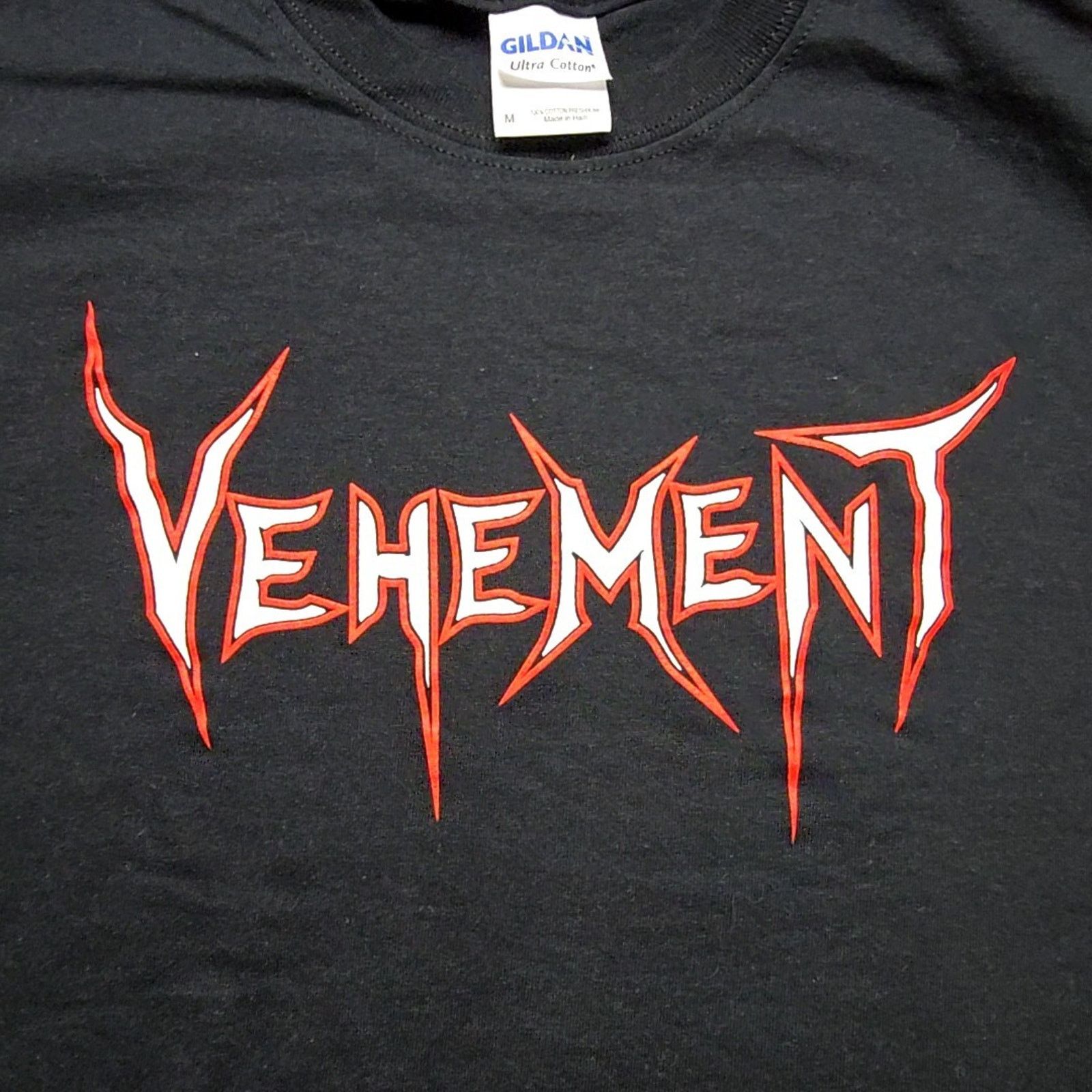 Gildan Vehement T-shirt Black Music Band M Death Metal Graphic Tee Size US M / EU 48-50 / 2 - 2 Thumbnail
