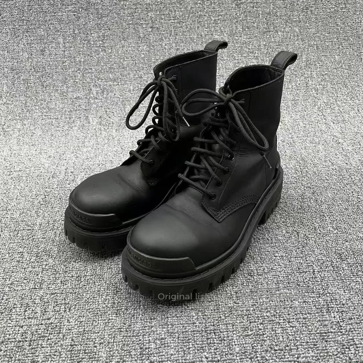 Balenciaga Balenciaga Strike Black Matte Lace-Up Boots. Size US 4.5 / IT 34.5 - 1 Thumbnail