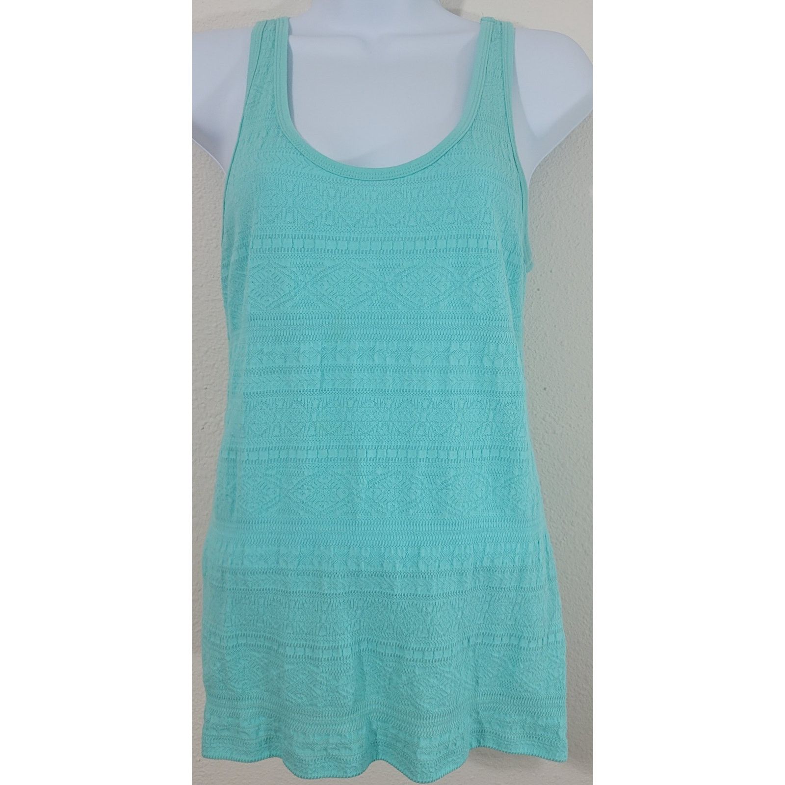 Other SO Pastel Green Textured Double Scoop Tank Top Large Size L / US 10 / IT 46 - 1 Thumbnail