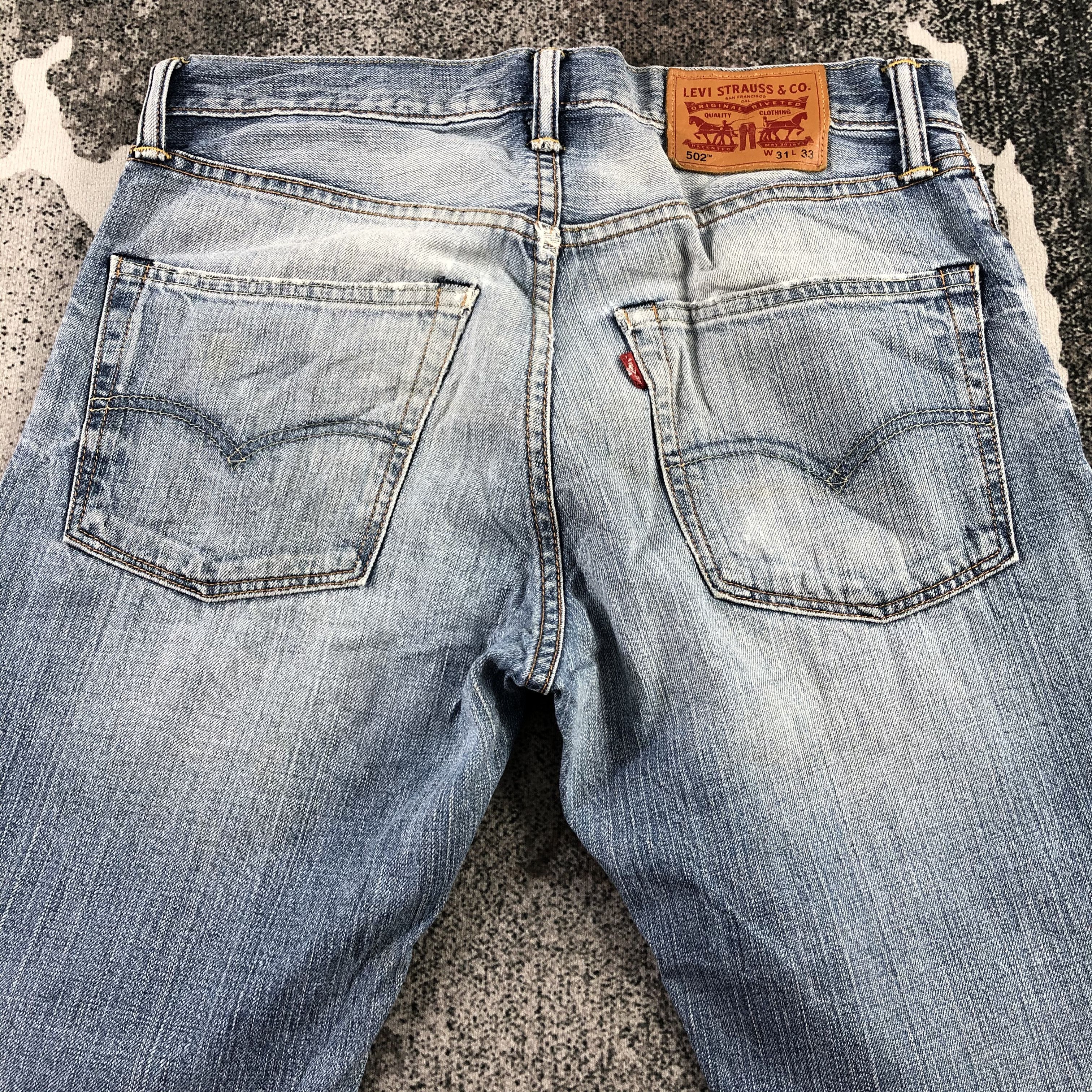 Levi's Levi's 502 Jeans Distress Faded Blue Denim KJ1402 Size US 31 - 4 Thumbnail