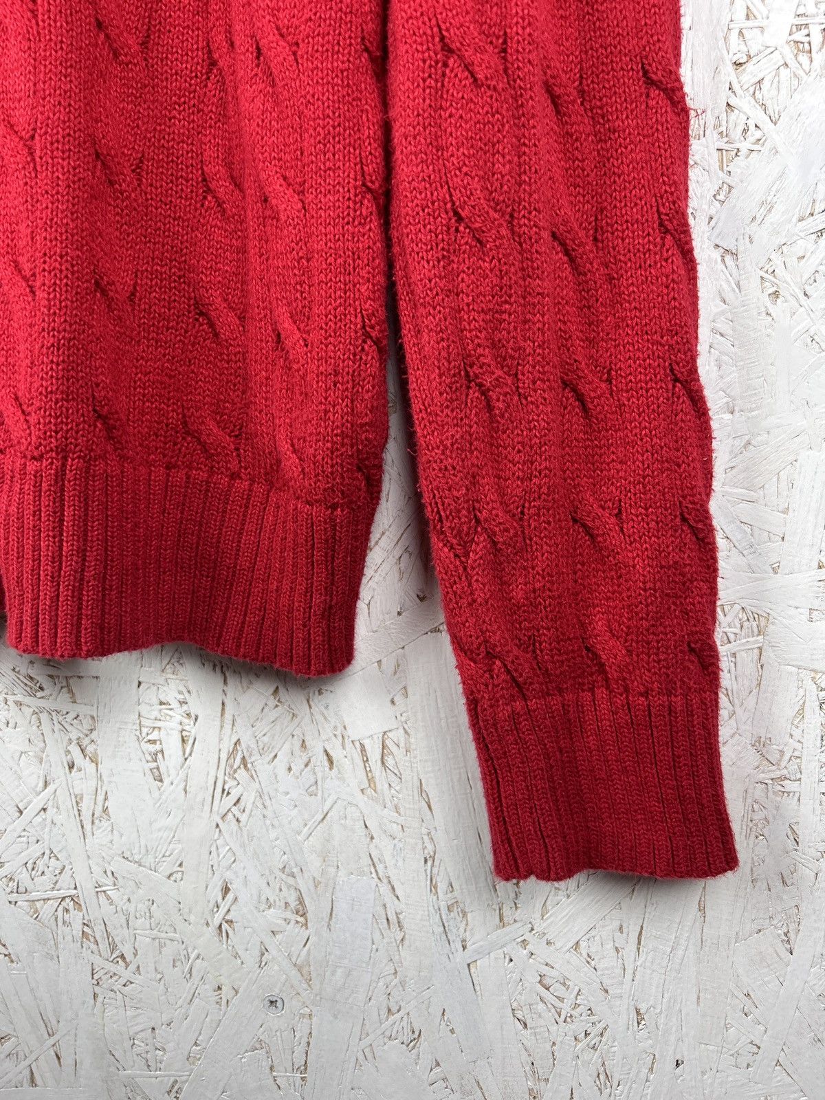 Polo Ralph Lauren Polo By Ralph Lauren Cable Knit Sweater In Red Size L Size US L / EU 52-54 / 3 - 3 Thumbnail