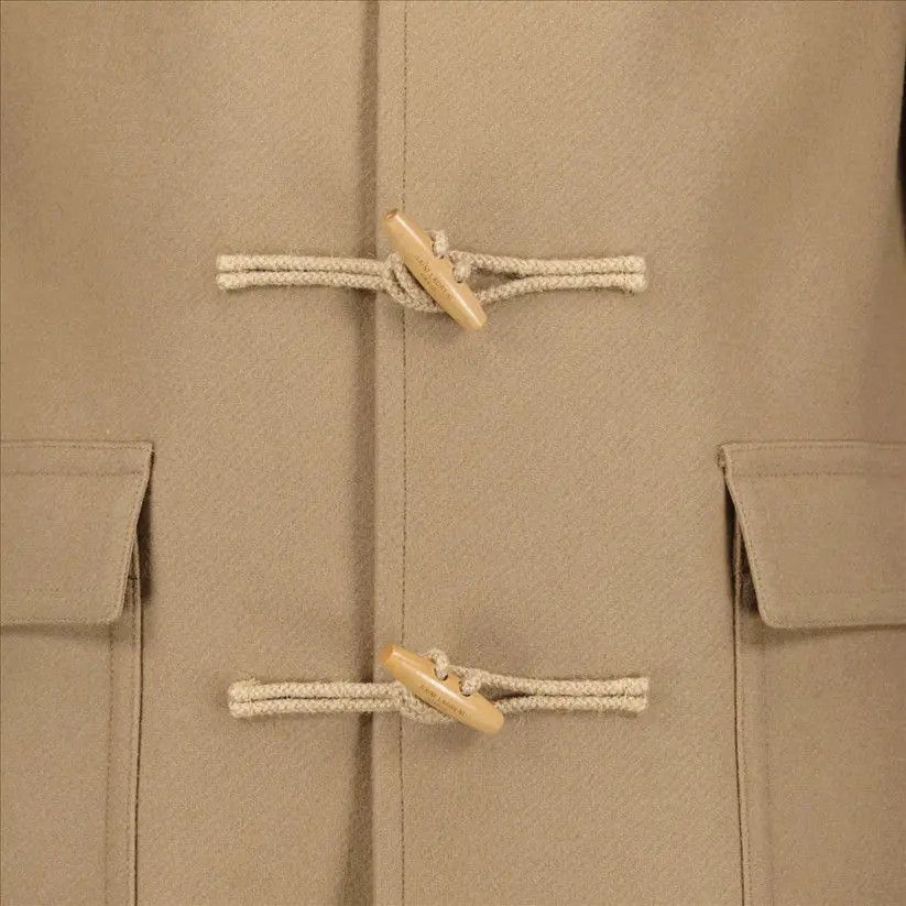 Saint Laurent Paris o1loc1c0225 Duffle Coat In Wool in Beige Size US L / EU 52-54 / 3 - 3 Thumbnail