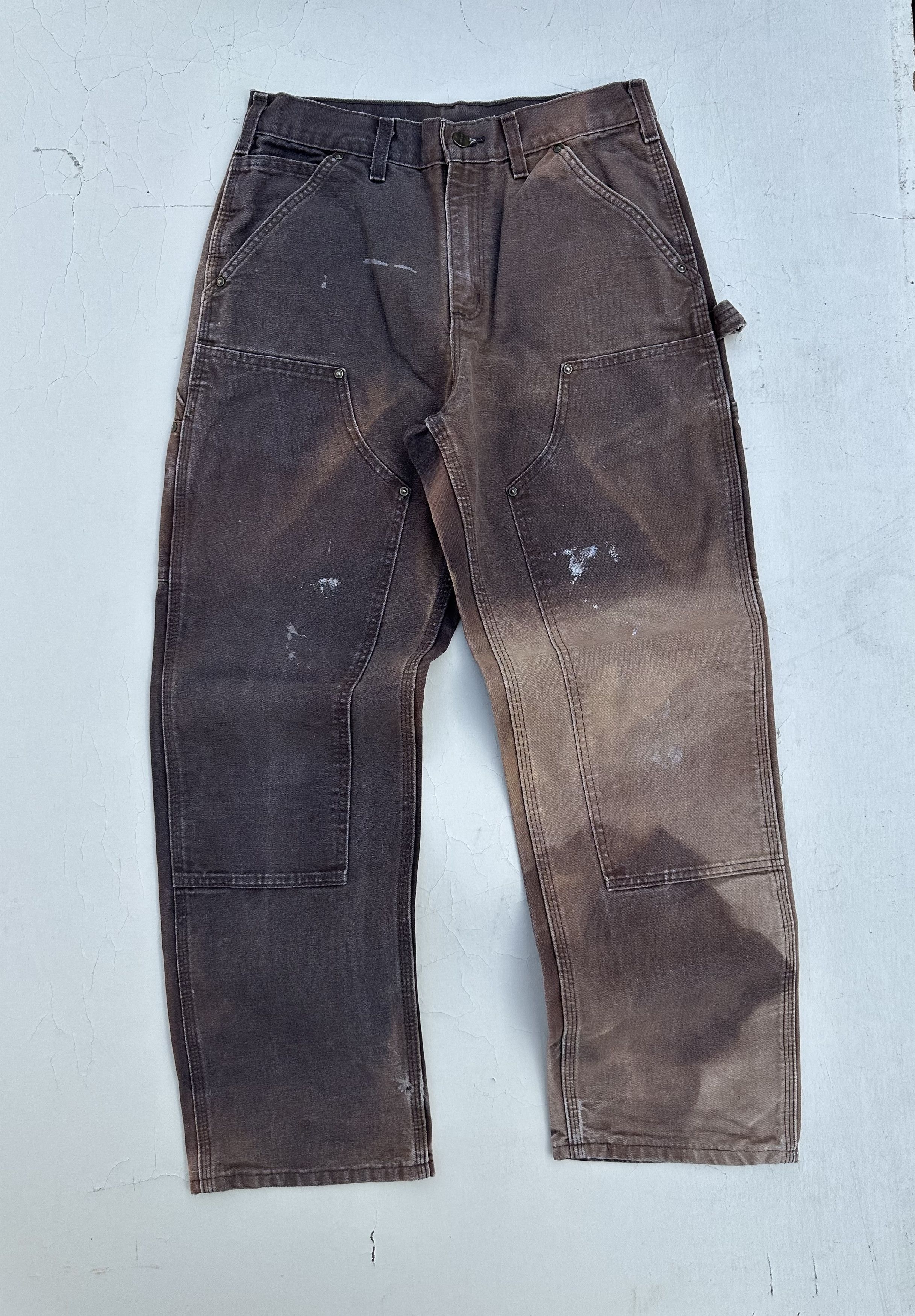 Carhartt Vintage faded browns Carhartt double knee Size US 29 - 1 Thumbnail