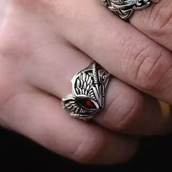 Japanese Brand Creative Angel Wing Vintage Red Men's Ring Size ONE SIZE - 1 Thumbnail