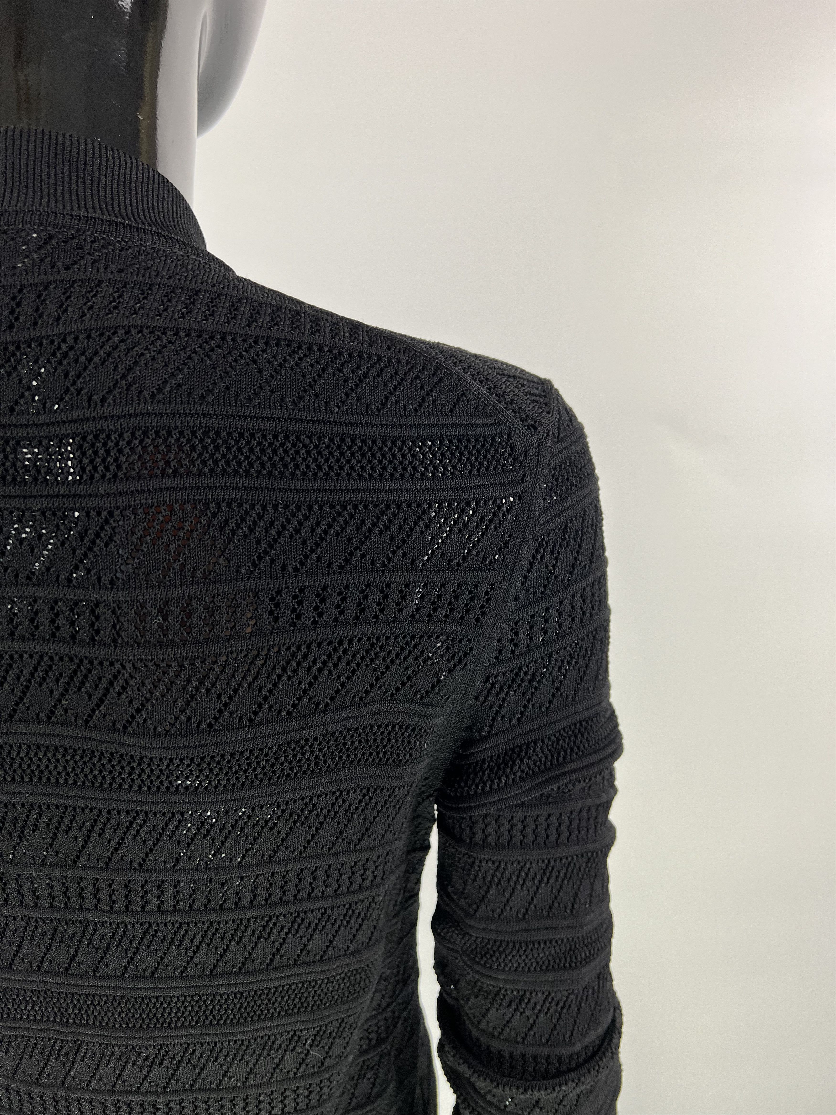 Escada × Escada Sport Escada Sport Black Knitted Mesh Full Zip Sweater Size XS Size XS / US 0-2 / IT 36-38 - 10 Thumbnail