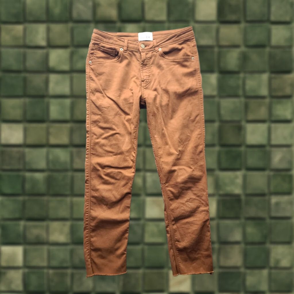 Vintage DU/ER Pants Mens 28x29 Relaxed Fit Tapered Leg Chino Twill Brown with Pockets Size US 28 / EU 44 - 1 Thumbnail