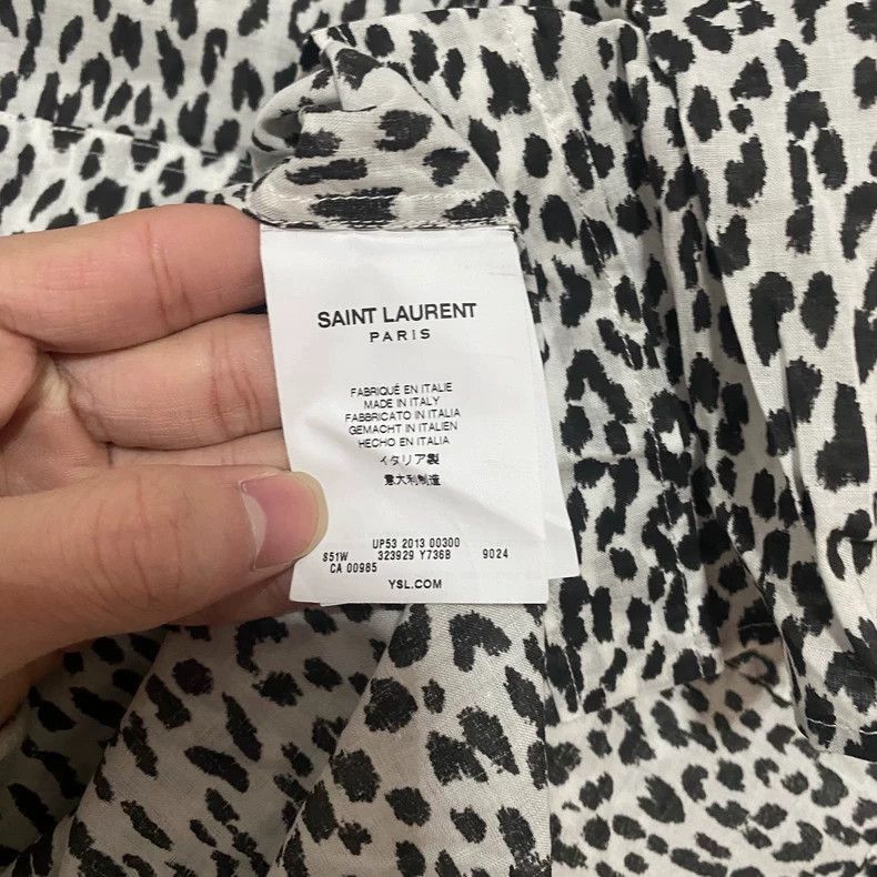 Saint Laurent Paris Saint Laurent Paris 13fw snow leopard print shirt-2507 Size US S / EU 44-46 / 1 - 4 Thumbnail