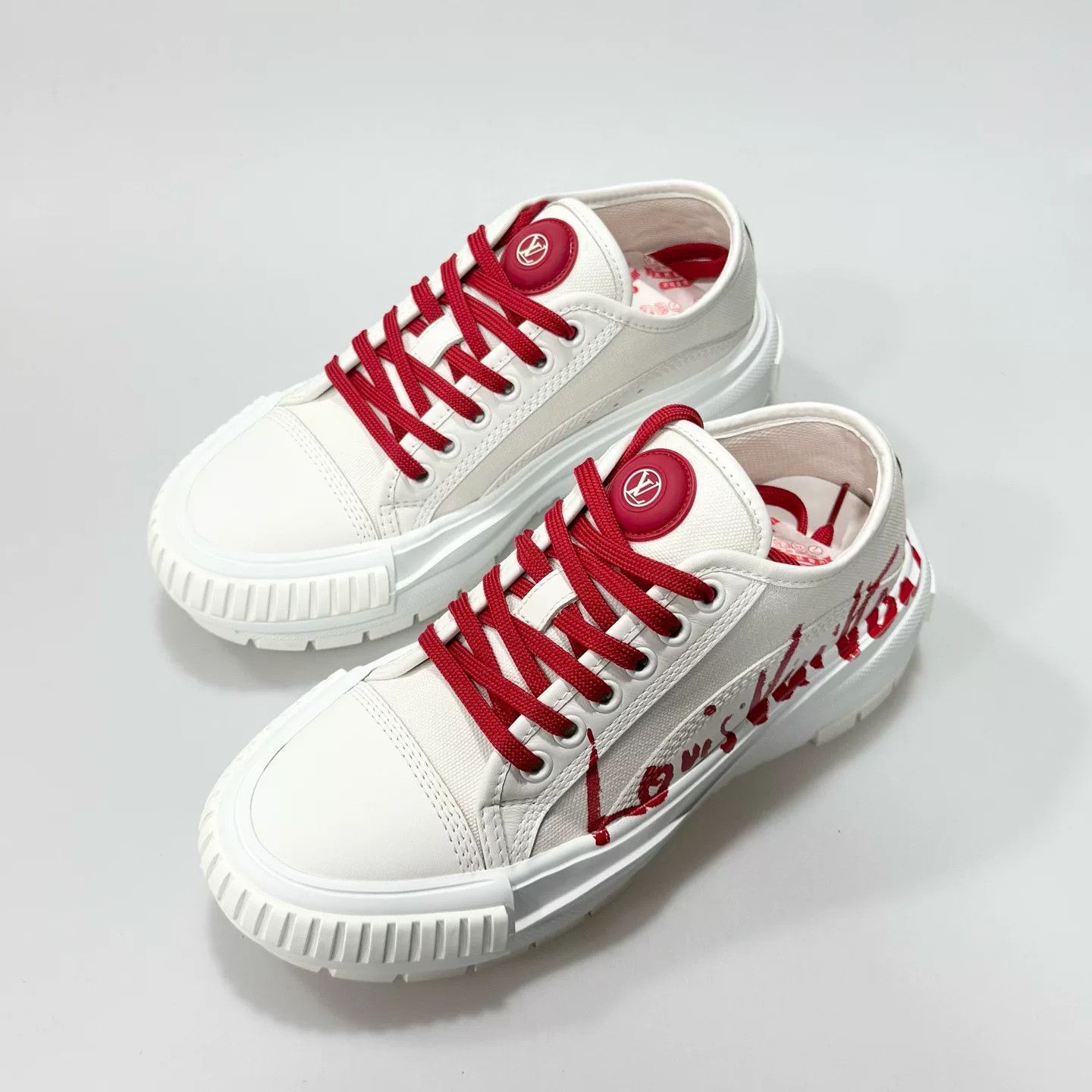 Louis Vuitton LV Squad Letter Logo Platform Cookie Shoes Size US 4 / IT 34 - 1 Thumbnail