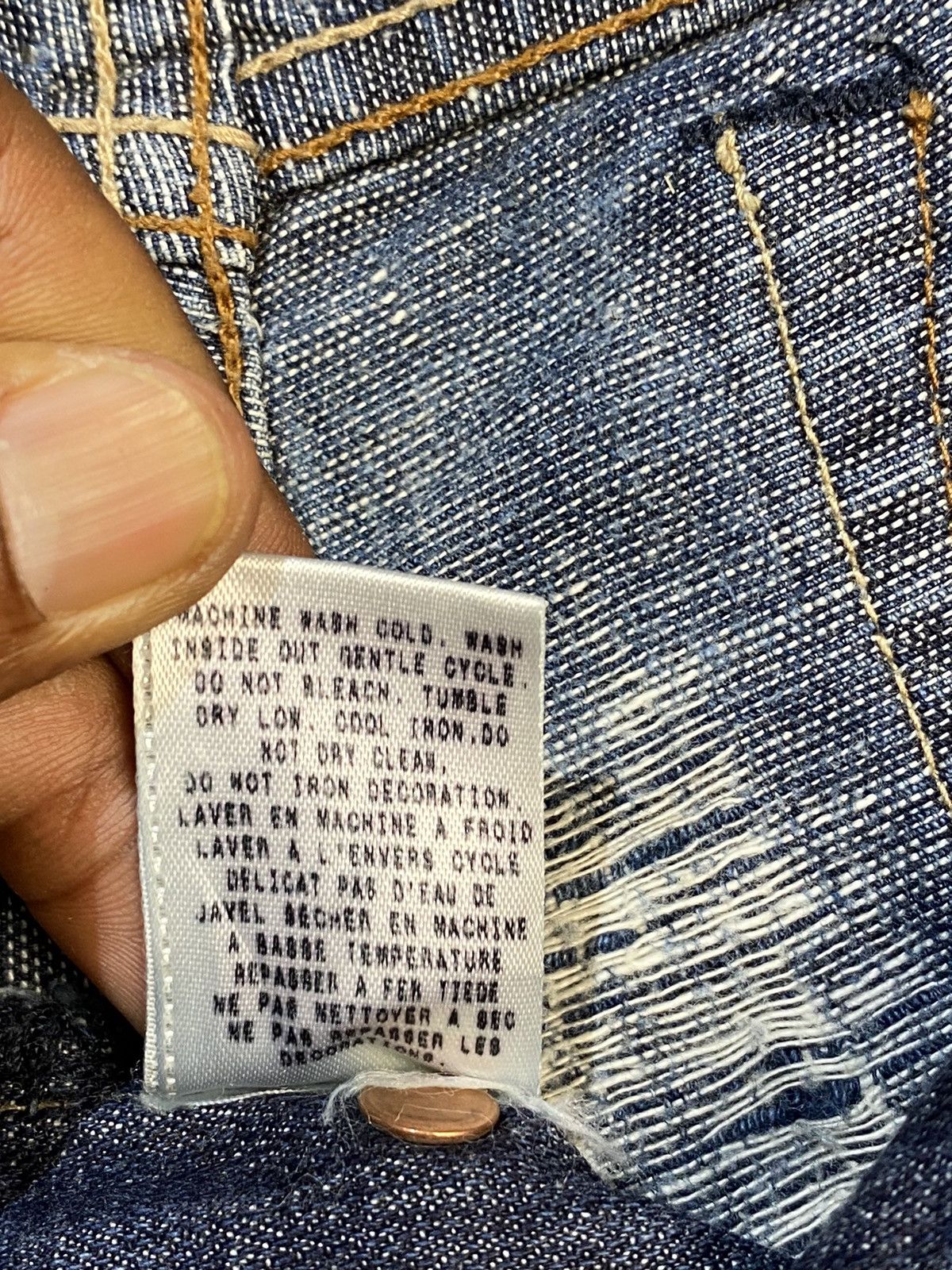 Other LA Denim Atelier Studs Ripped Flared Boot Cut Jeans Size US 30 / EU 46 - 19 Thumbnail
