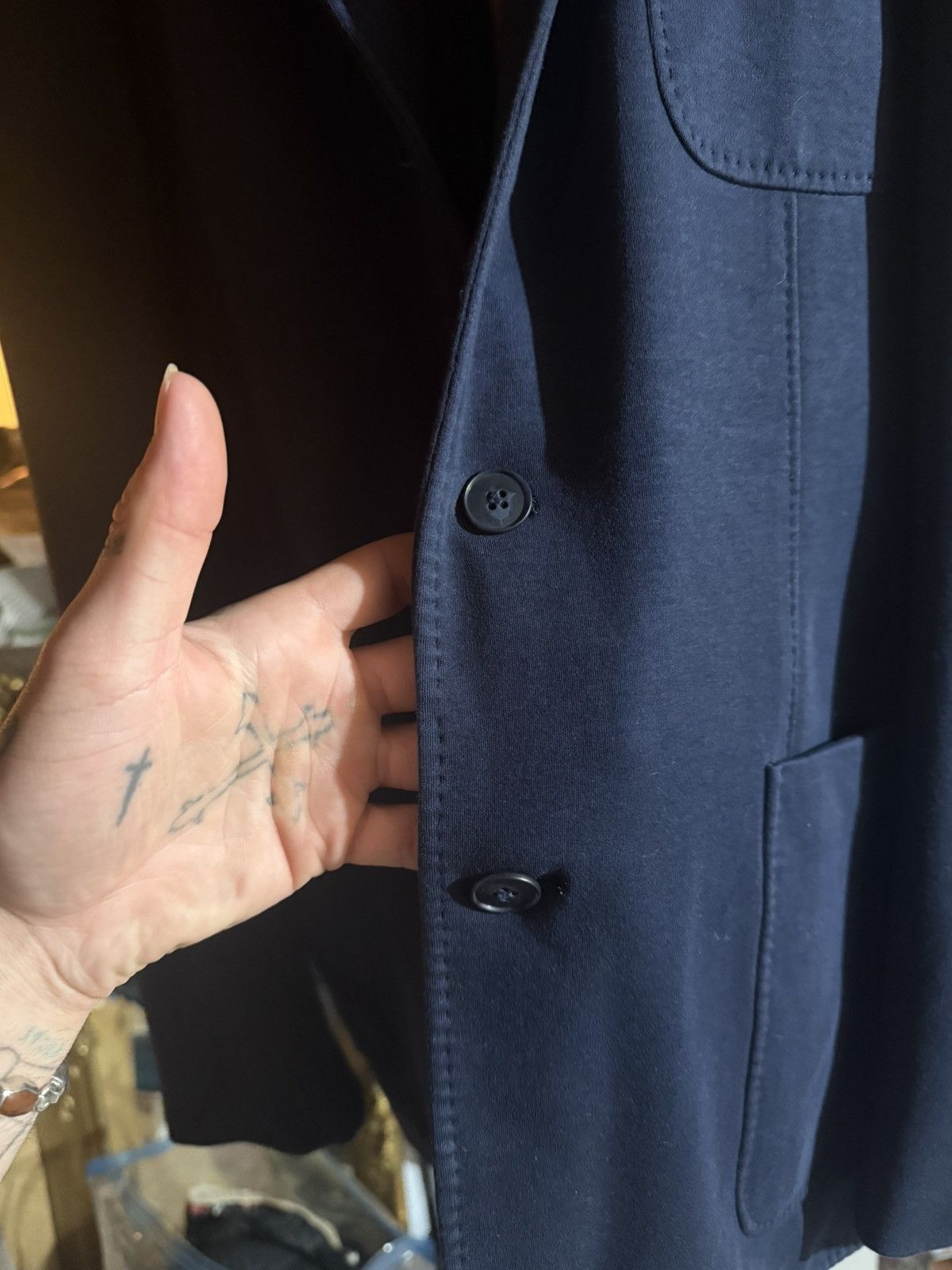 Saks Fifth Avenue Vintage Handmade Blazer Unique Blue Size 44 Japanese Style Size 44R - 9 Thumbnail