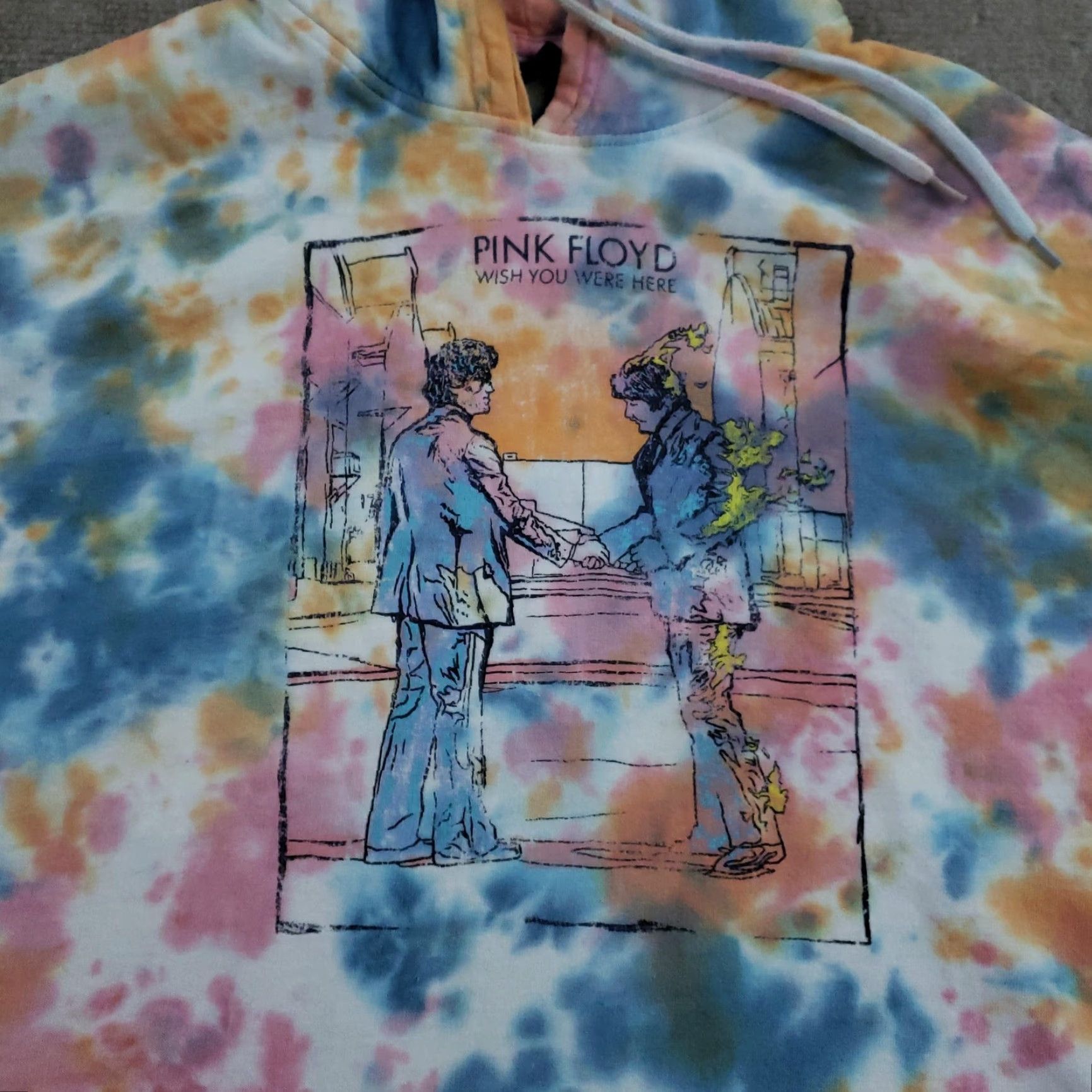 Vintage Pink Floyd Hoodie Mens Large Blue Tie Dye Wish You Were Here Graphic Sweatshirt Size US L / EU 52-54 / 3 - 2 Thumbnail
