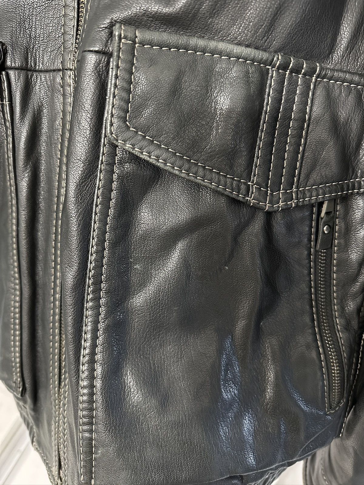 Gimo's Gimo’s Italy Leather Jacket – 100% Pelle Leather – Black Size US L / EU 52-54 / 3 - 5 Thumbnail
