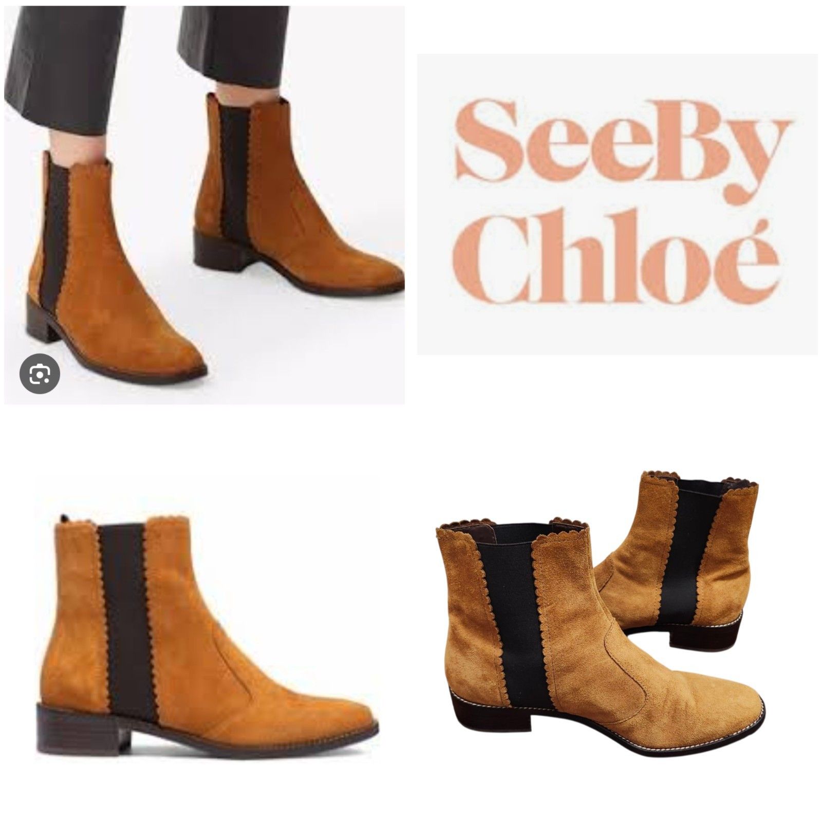 See by Chloe See By Chloe Tan Suede Ankle Size 41 US 10 Scalloped Trim Size US 10 / IT 40 - 12 Thumbnail