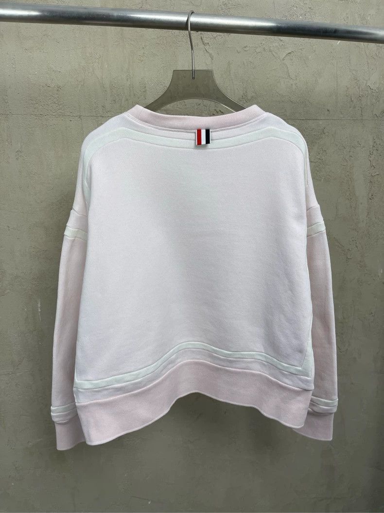 Thom Browne Thom browne Size 00 Light pink white striped round-neck sw Size XXS / US 00 / IT 34 - 2 Thumbnail