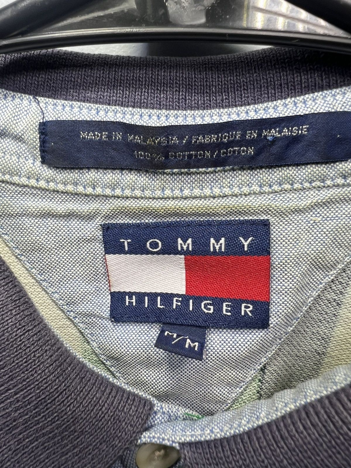 Tommy Hilfiger Vintage Tommy Hilfiger Polo Shirt Medium 90s Striped yellow Size US M / EU 48-50 / 2 - 3 Thumbnail