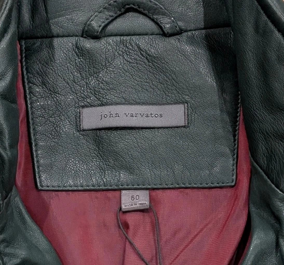 John Varvatos John Varvatos Racer Leather Zip Up Jacket Seaweed 50 US 40 Size US M / EU 48-50 / 2 - 7 Thumbnail
