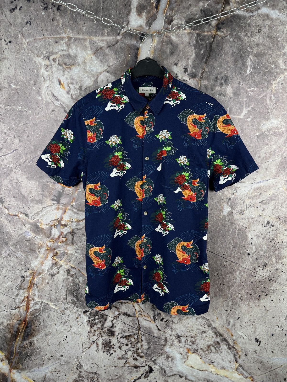 Other Porter + Ash Koi Fish Hawaiian Shirt Short Sleeve Button Up Size US M / EU 48-50 / 2 - 1 Thumbnail