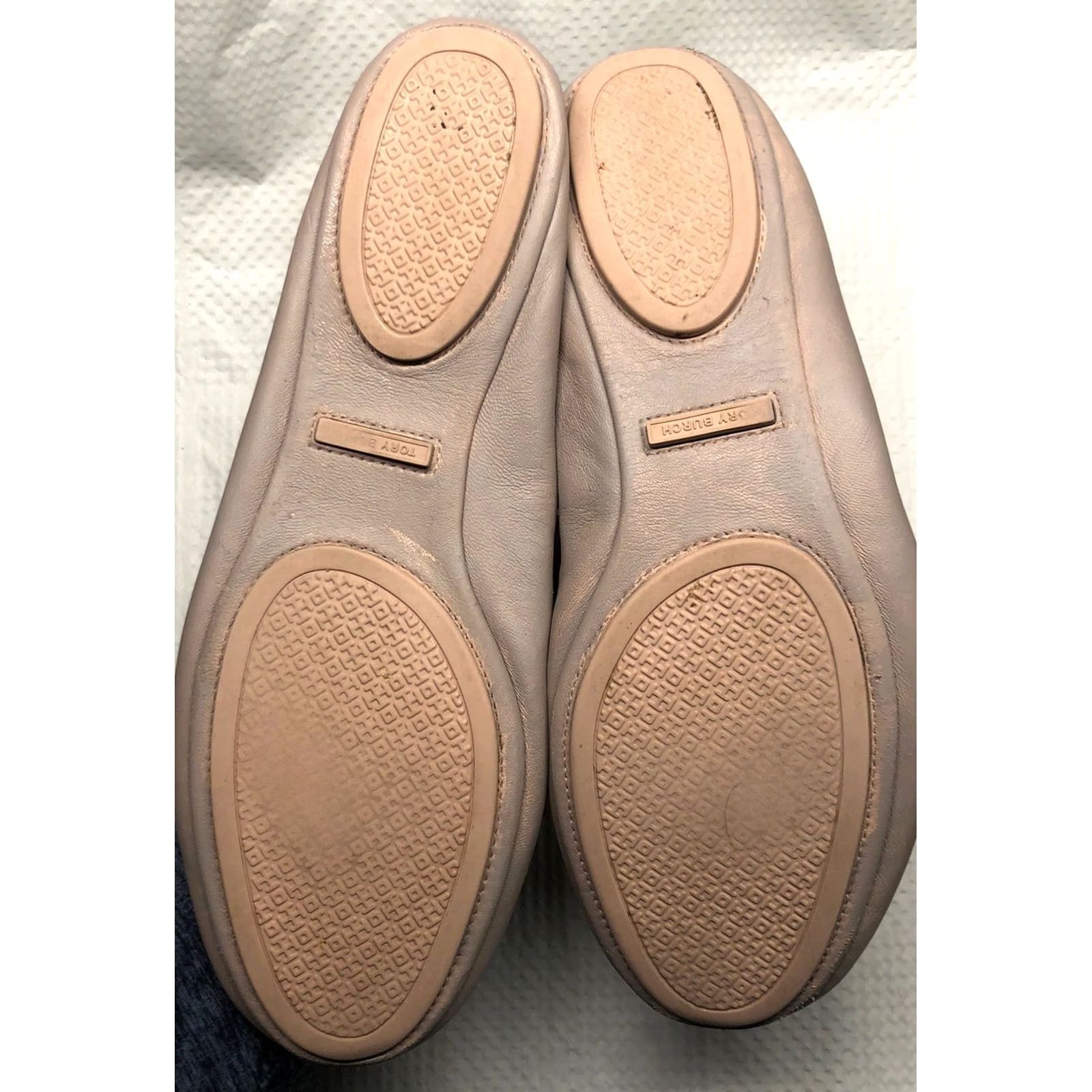 Tory Burch TORY BURCH Ballet Flats Taupe Tan Leather Logo Medallion Sz 10.5 M, Flat, Slip On, Leather Lined, Non-Slip, Reva, Women, 10.5, Vintage: No Size US 11 / IT 41 - 6 Thumbnail