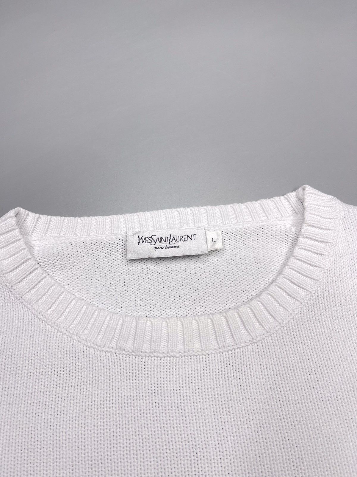 Yves Saint Laurent White YSL Sweater Knit Size US L / EU 52-54 / 3 - 4 Thumbnail