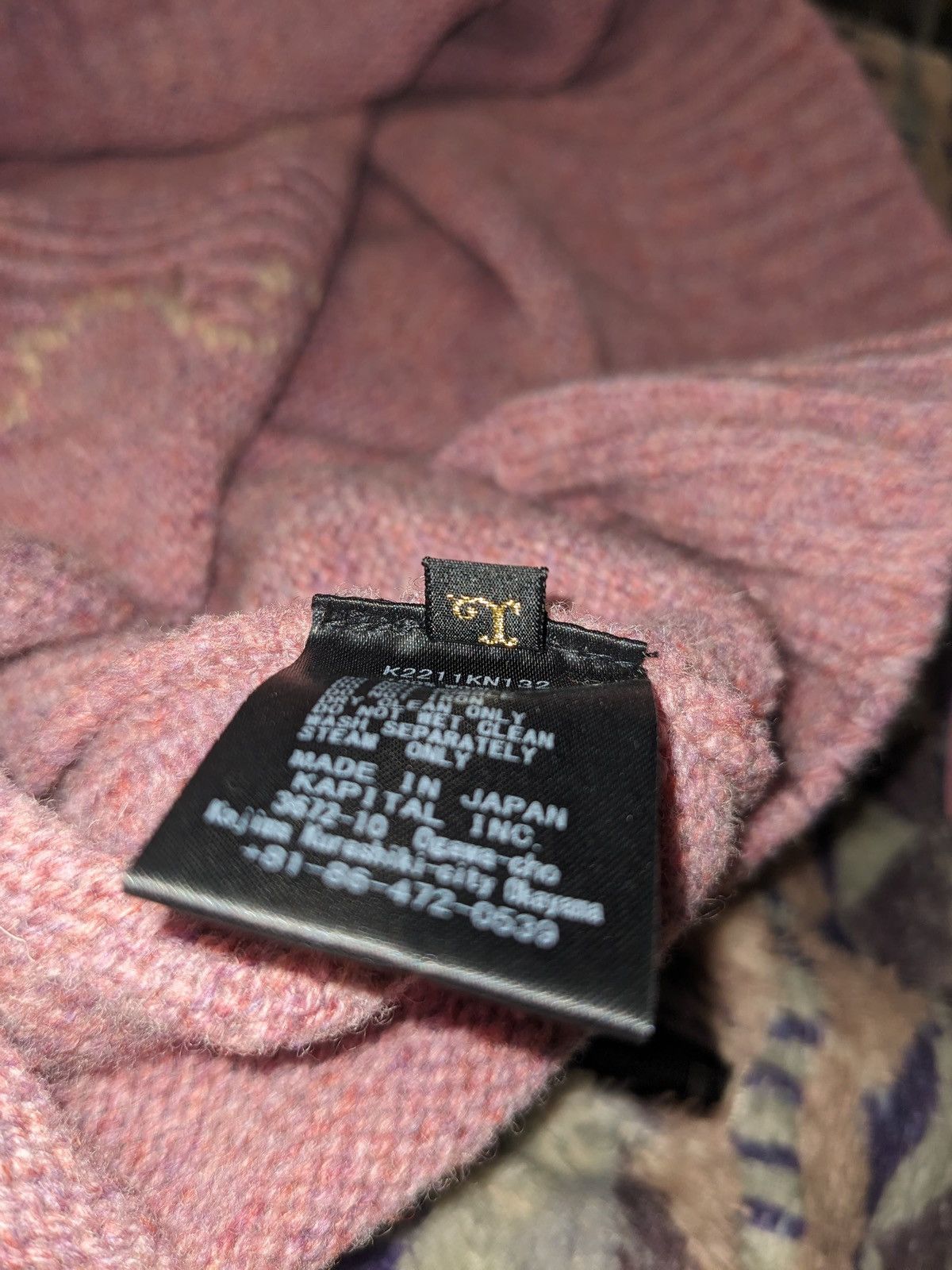 Kapital Kountry Kapital 5G Bone Knit High Neck Sweater Purple Size 3 Size US L / EU 52-54 / 3 - 6 Thumbnail