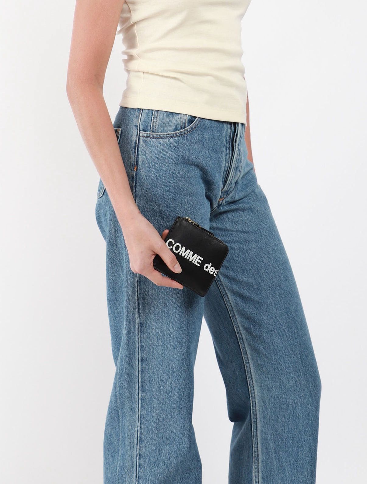 Comme des Garcons × Comme des Garcons Homme × Comme des Garcons Homme Plus New CDG Black Leather Wallet with Huge Logo Slim Corner Zip Size ONE SIZE - 13 Thumbnail