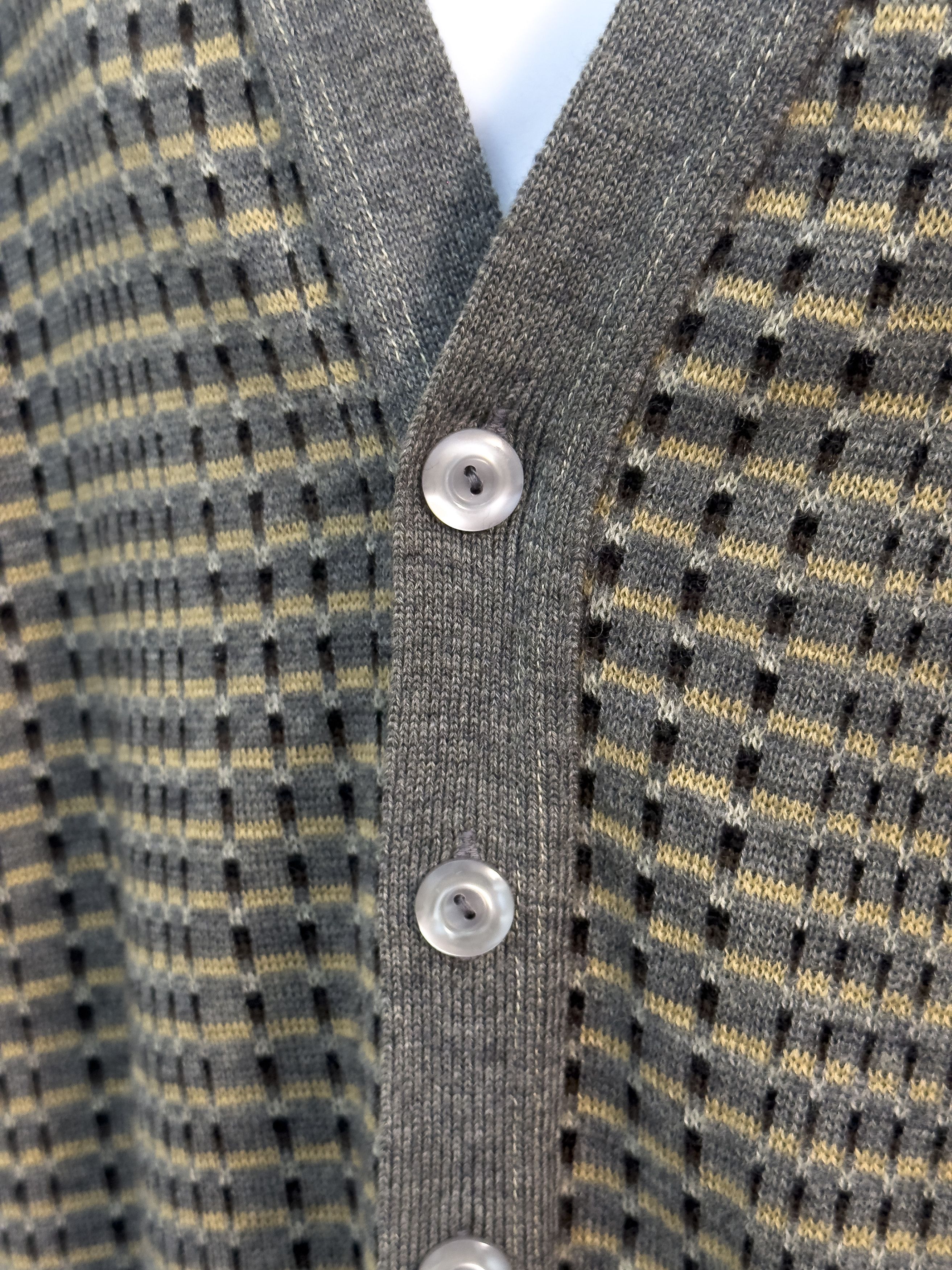 Other Vintage Resaknit Pure New Wool Checker Cardigan Sweater Size US L / EU 52-54 / 3 - 3 Thumbnail