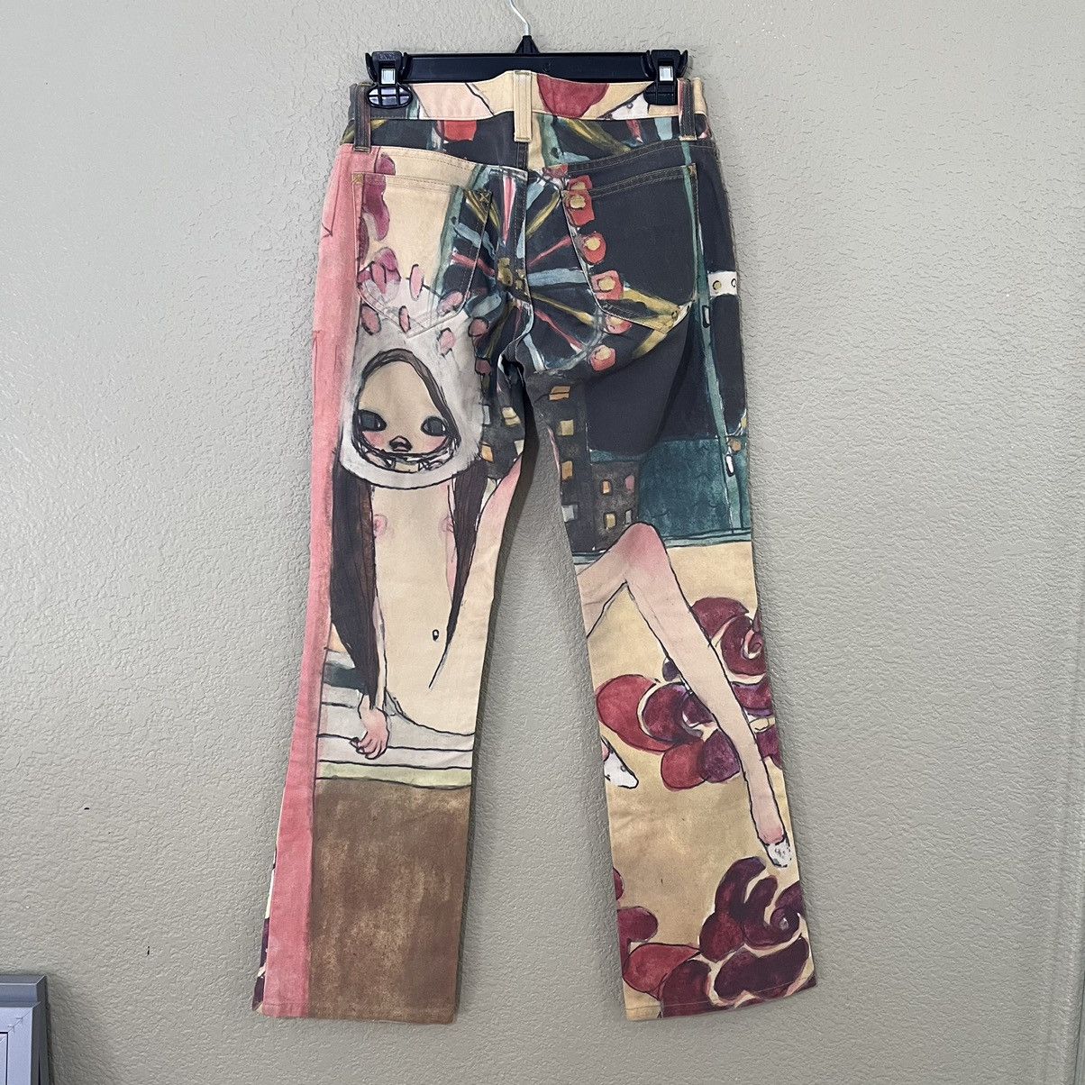 Lee Aya Takano X Lee 2003 All Over Print Denim Jeans Size 28" / US 6 / IT 42 - 5 Thumbnail
