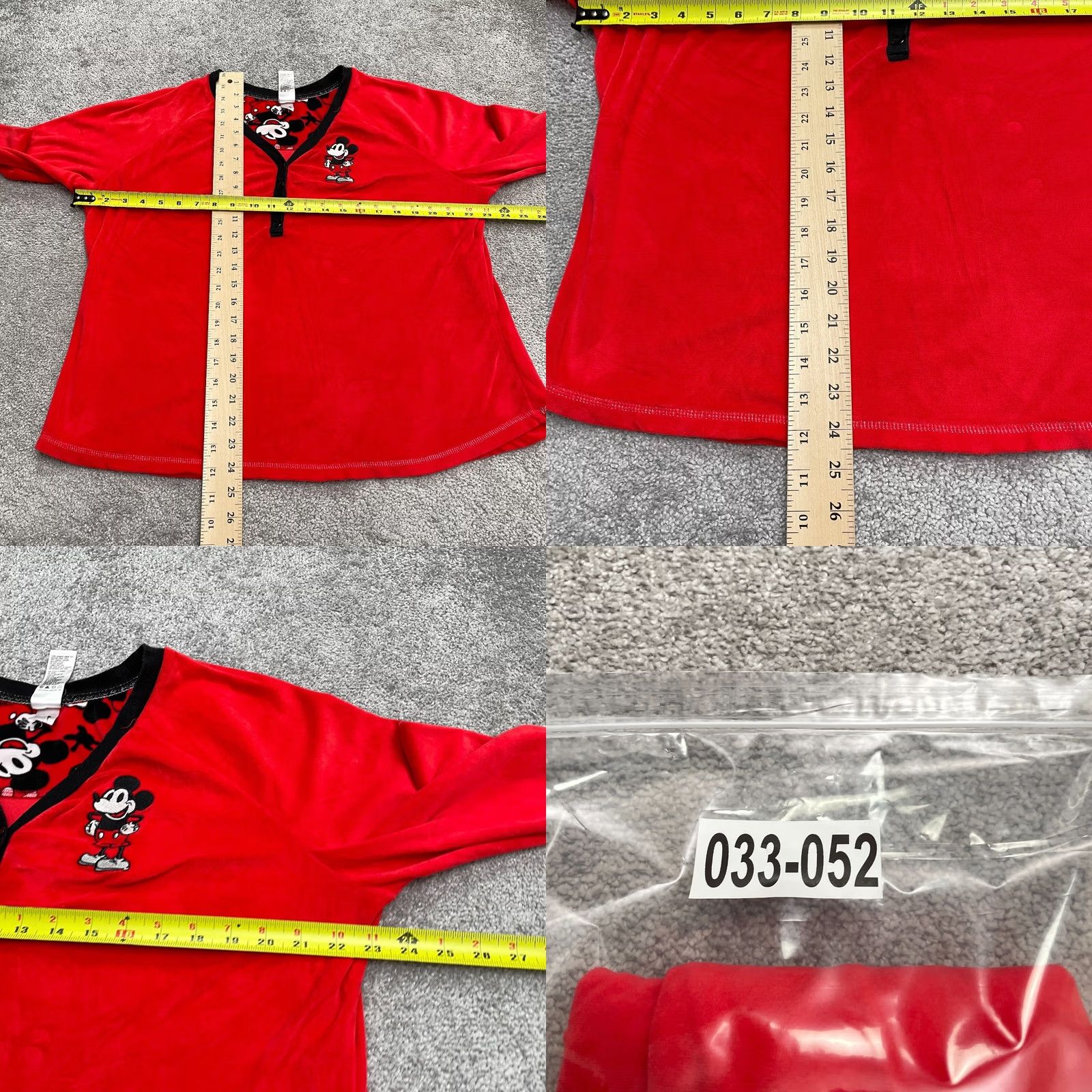 Disney Disney Mickey Mouse Sleepwear Shirt Women XL Red Henley Long Sleeve Pajama Top Size XL / US 12-14 / IT 48-50 - 8 Thumbnail