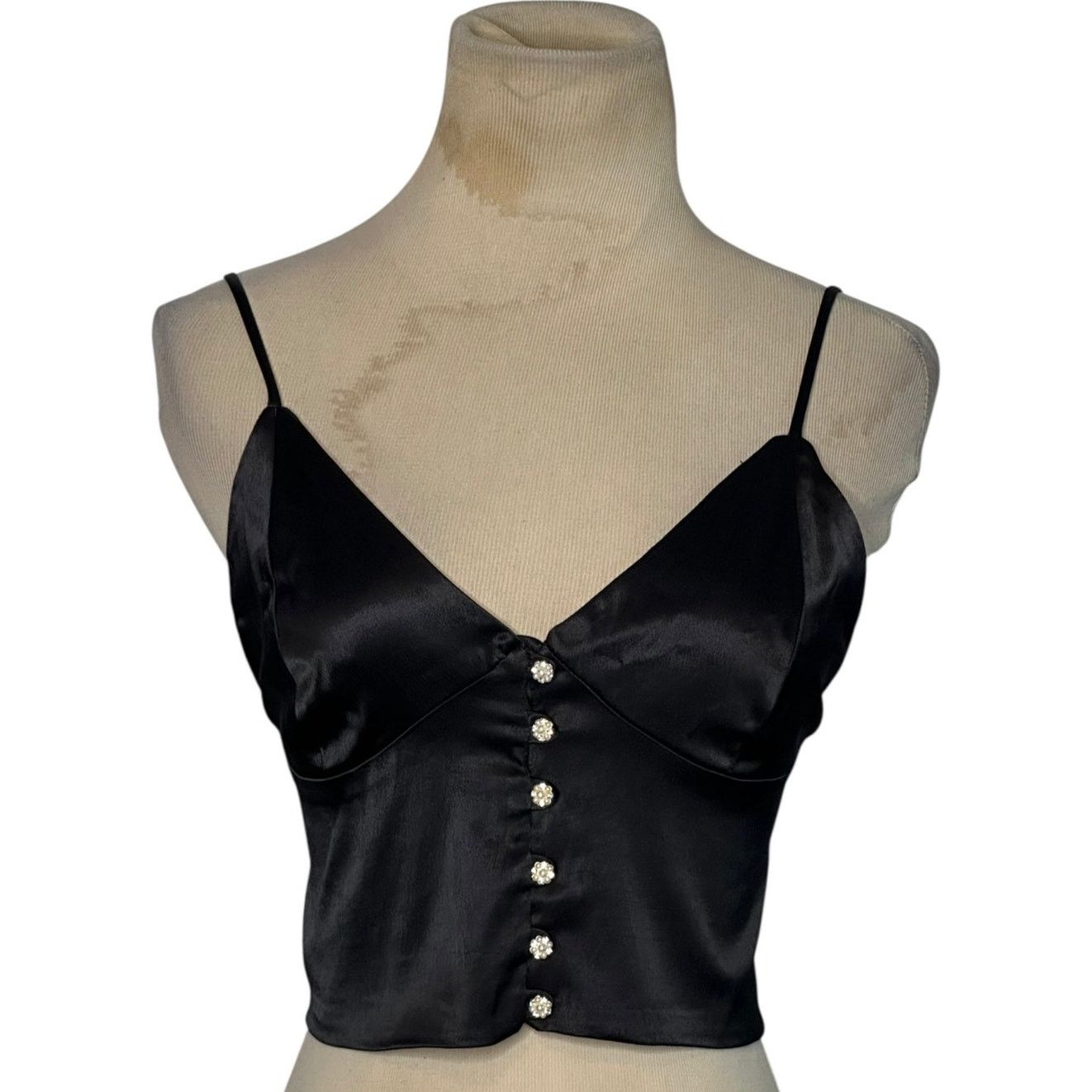 Zara Zara black satin crop cami size Medium Size M / US 6-8 / IT 42-44 - 1 Thumbnail
