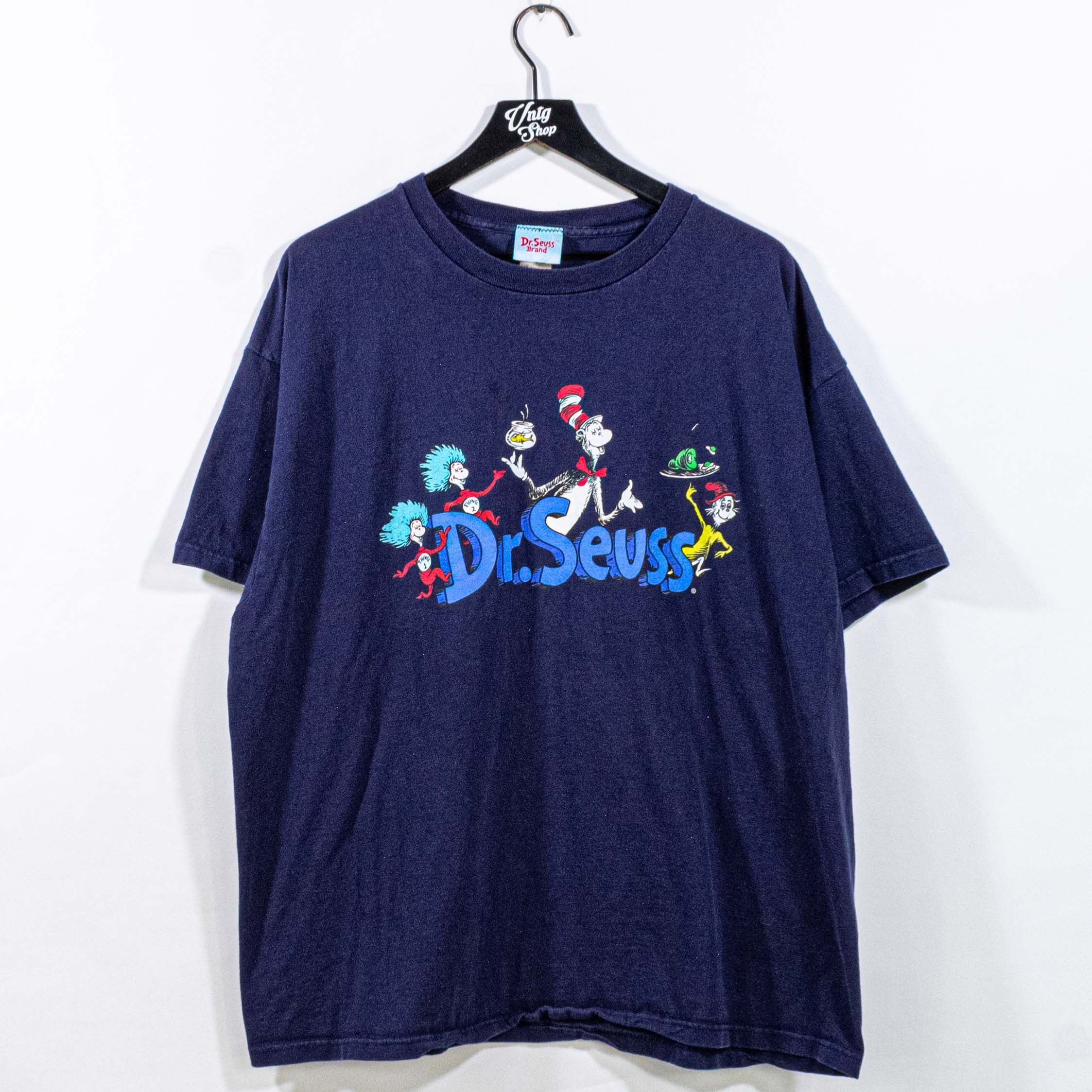 Dr Seuss T-Shirt Green Eggs Ham Cat in Hat Y2K Cartoon Movie