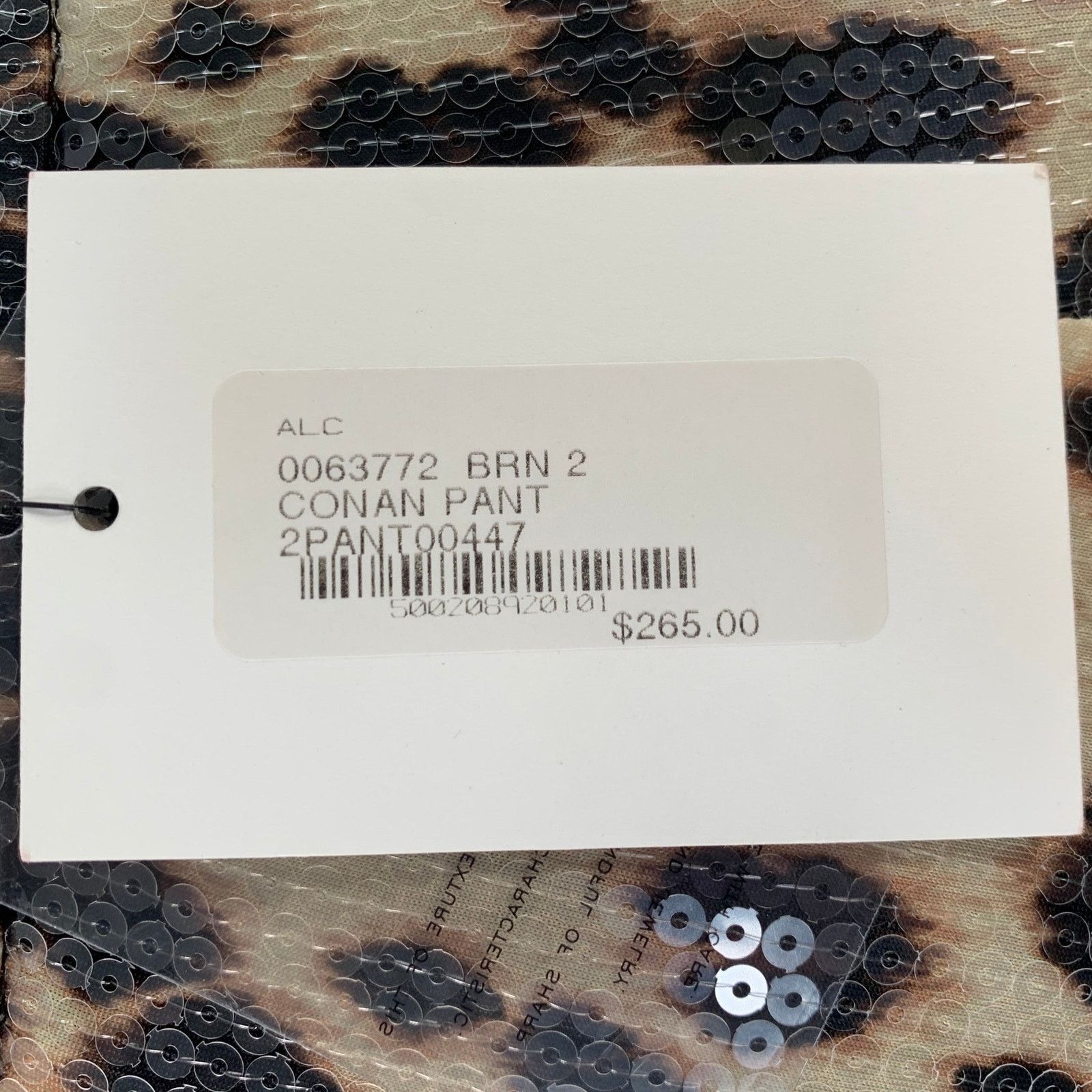 A.L.C. Size 2 Beige Brown Polyester Blend Sequined Leopard Leggings Size 26" / US 2 / IT 38 - 4 Thumbnail