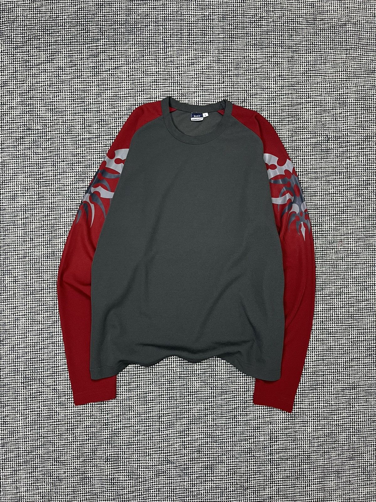 Japanese Brand × Vintage y2k tribal jersey long sleeve rave gabber style Size US L / EU 52-54 / 3 - 3 Thumbnail