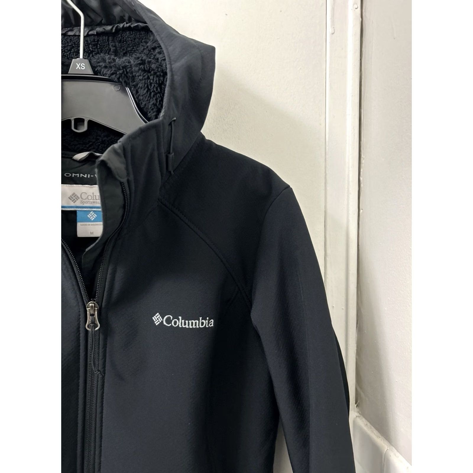 Vintage Columbia Jacket Womens M Black Omni-Wind Sherpa Lined Hooded Full Zip L/S Size M / US 6-8 / IT 42-44 - 4 Thumbnail