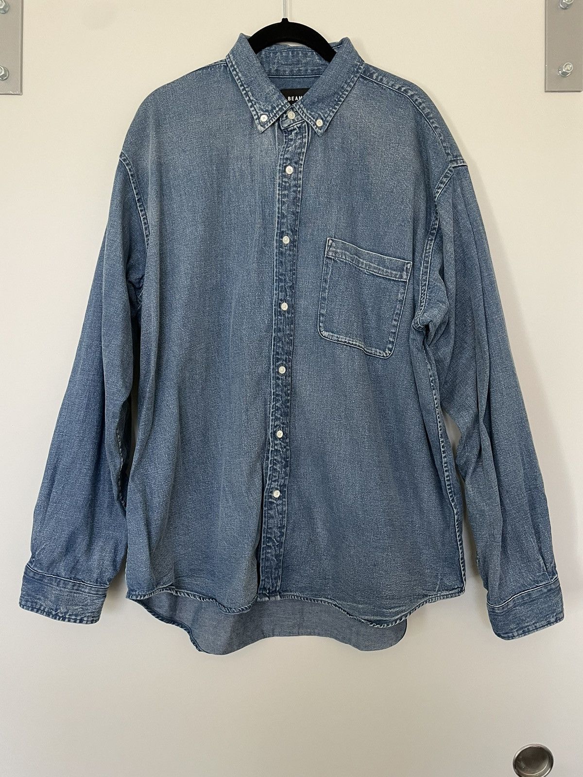 image of Beams Plus Beams Japan Japanese Denim Oversized Shirt Blue Large, Men's