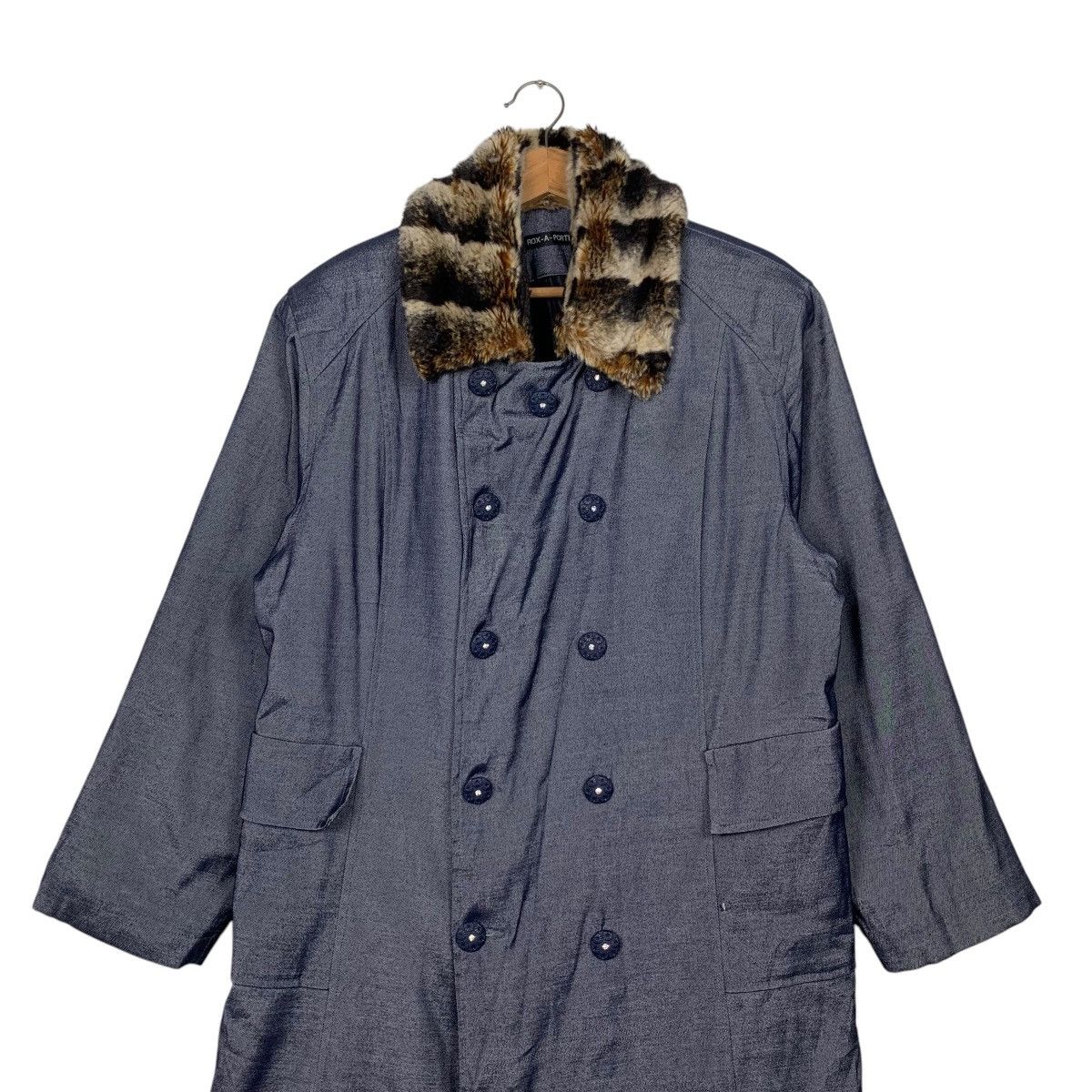 Japanese Brand Vintage ROX A PORTER Faux Fur Long Coat #2454-C110 Size L / US 10 / IT 46 - 3 Thumbnail